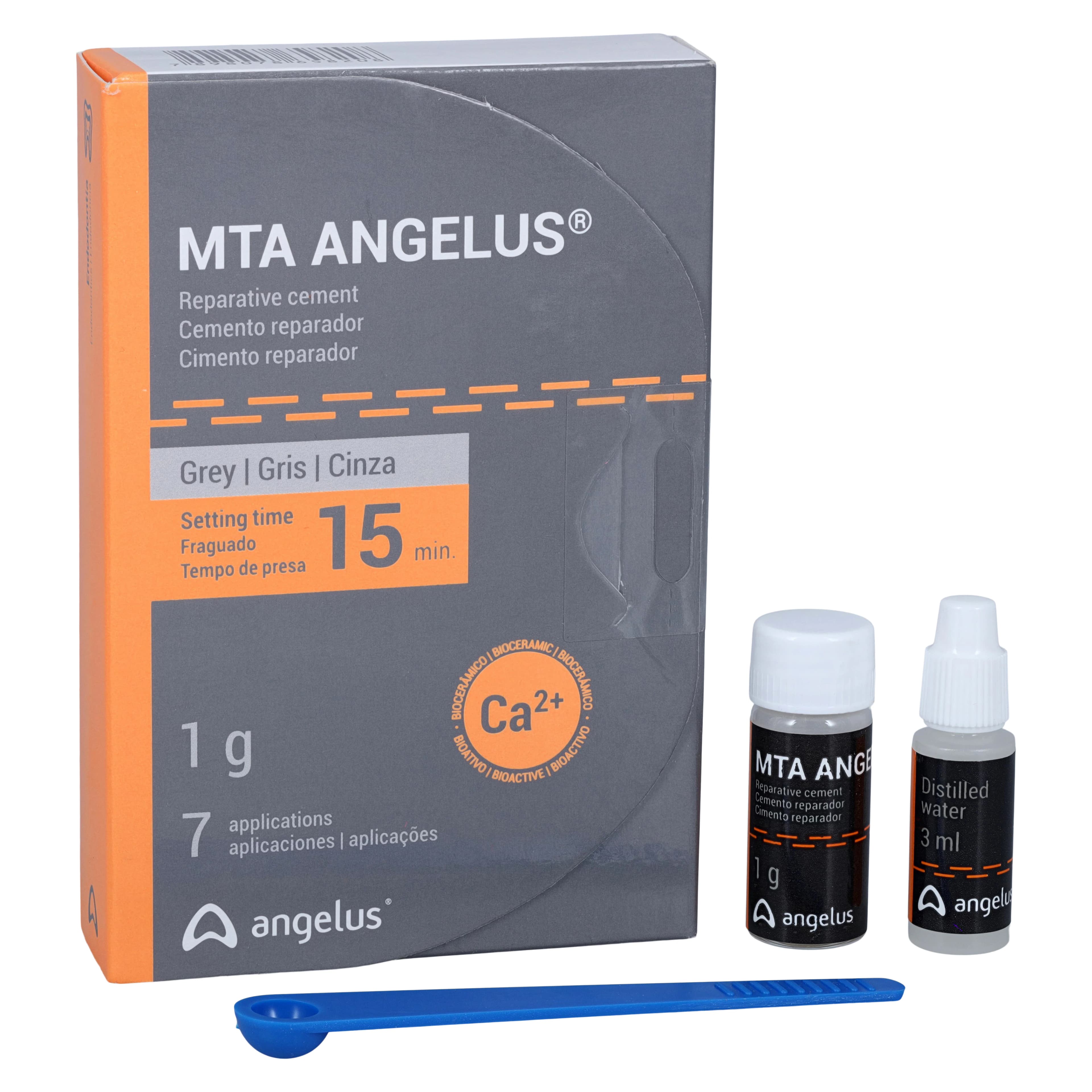 MTA Angelus Grey 1g Reparative Cement, Gray, 7 Doses, with 3ml Distilled Water and Measuring Scoop, #820 thumbnail 2