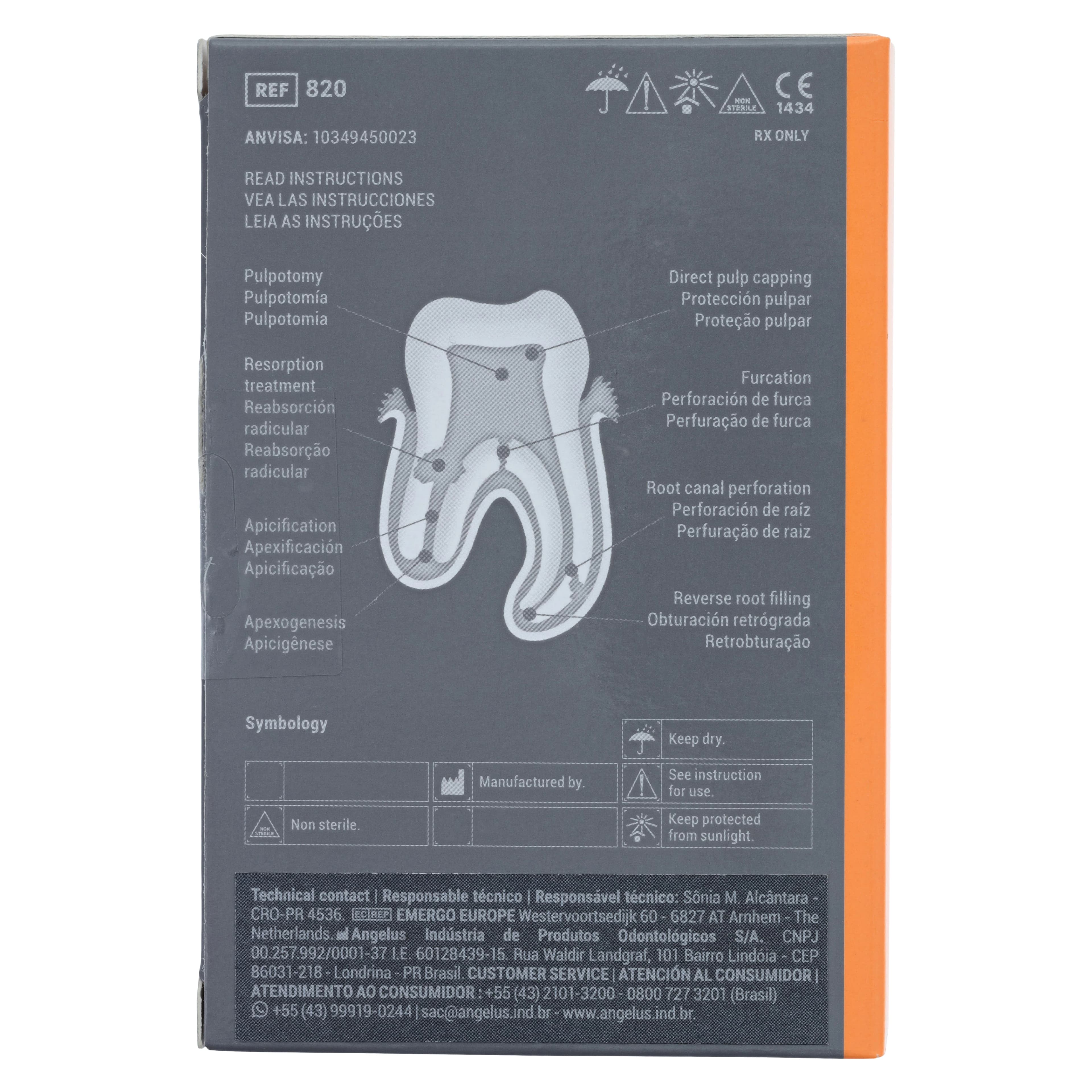 MTA Angelus Grey 1g Reparative Cement, Gray, 7 Doses, with 3ml Distilled Water and Measuring Scoop, #820 thumbnail 6