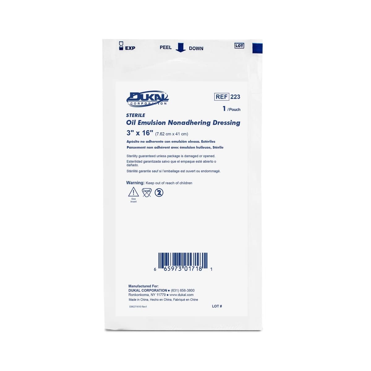Dukal Gauze Oil Emulsion Dressing, Sterile, 3" x 16", ST - Dressing Oil Emulsion ST - Image 1