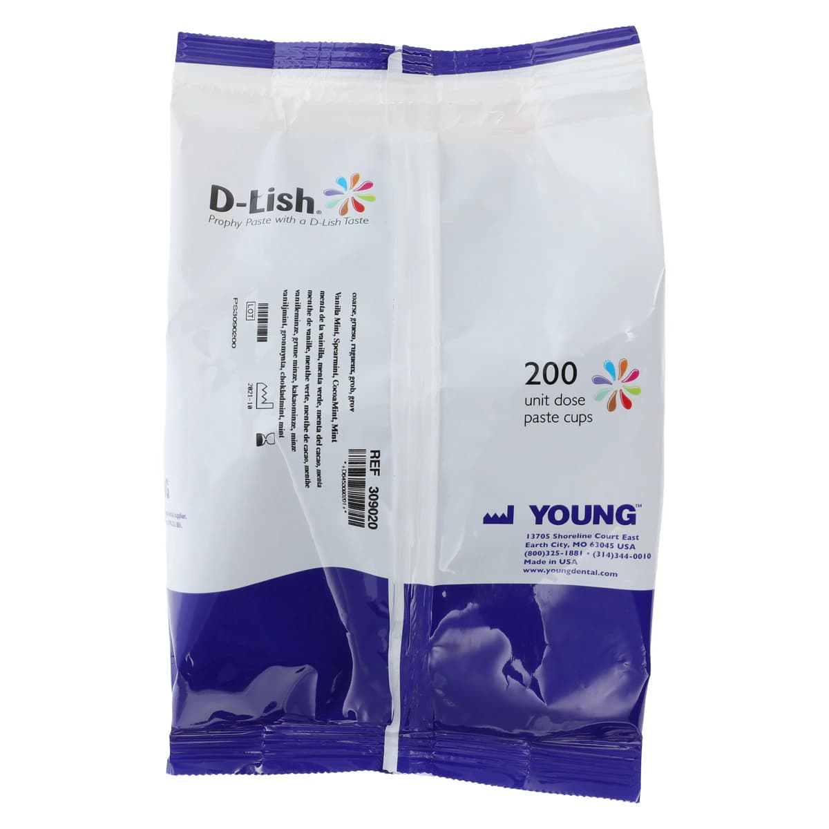 D-Lish Prophy Paste, Coarse, Mint Medley Assortmint, Unit Dose Cups, 1.23% Fluoride, Gluten-Free, 200/Box, 309020 thumbnail 2