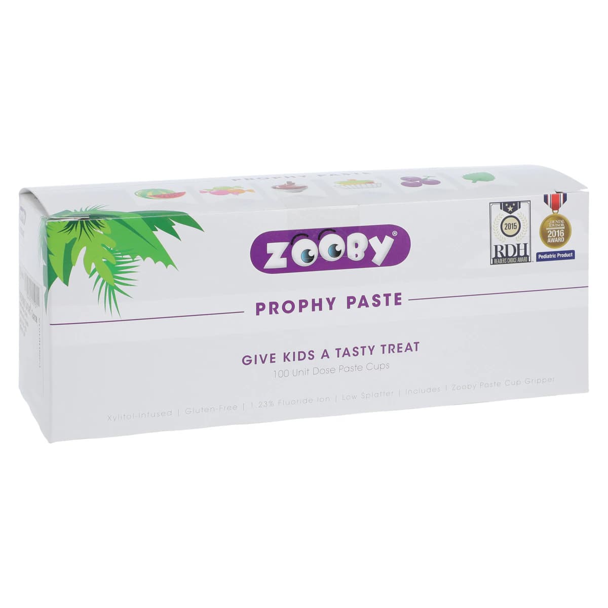 Zooby Prophy Paste, Coarse Grit, Happy Hippo Cake Flavor, 100 Unit-Dose Cups, 1.23% Fluoride, Xylitol, Gluten-Free, 603010 - Zooby Prophy Paste, , 100/Pkg, Coarse, Happy Hippo Cake, 603010 - Image 1