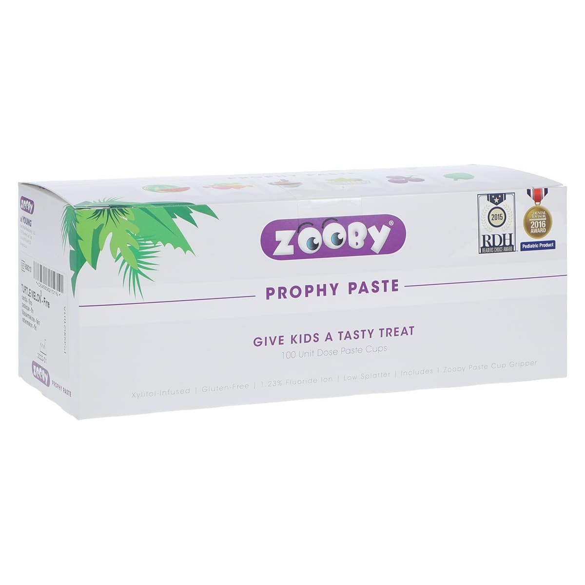 Zooby Prophy Paste, Fine Grit, Turtle Melon Flavor, 1.23% Fluoride, 100 Unit-Dose Cups, 606210 - Zooby Prophy Paste, Fine, Turtle Melon, 100/Pk - Image 1
