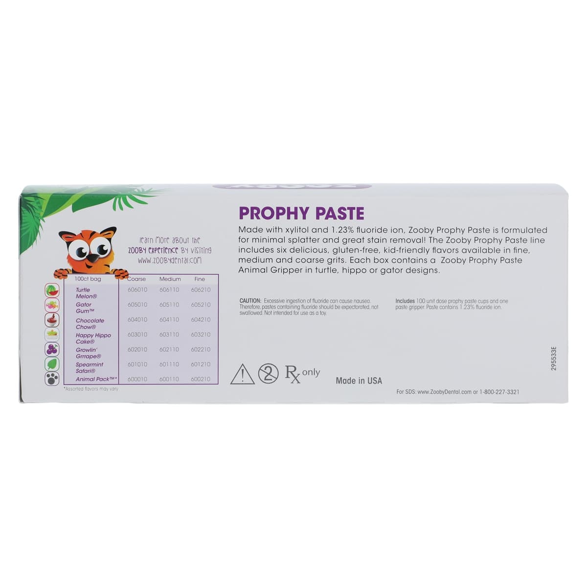 Zooby Prophy Paste, Fine Grit, Turtle Melon Flavor, 1.23% Fluoride, 100 Unit-Dose Cups, 606210 thumbnail 3