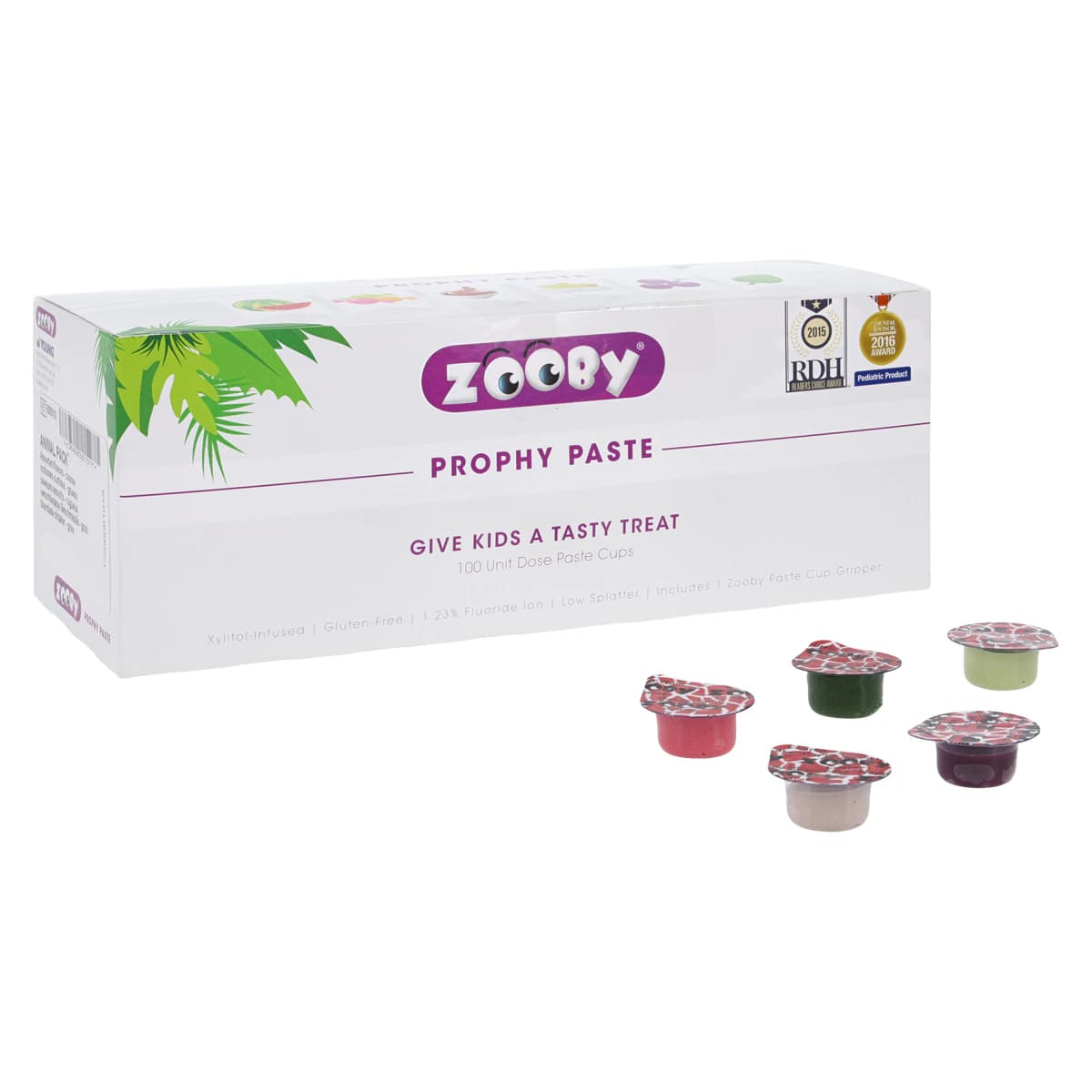 Zooby Prophy Paste, Coarse Grit, Animal Pack Assorted Flavors, 100 Unit-Dose Cups, 600010 - Zooby Animal Pack Assort Crse Prophy Paste (100) - Image 1