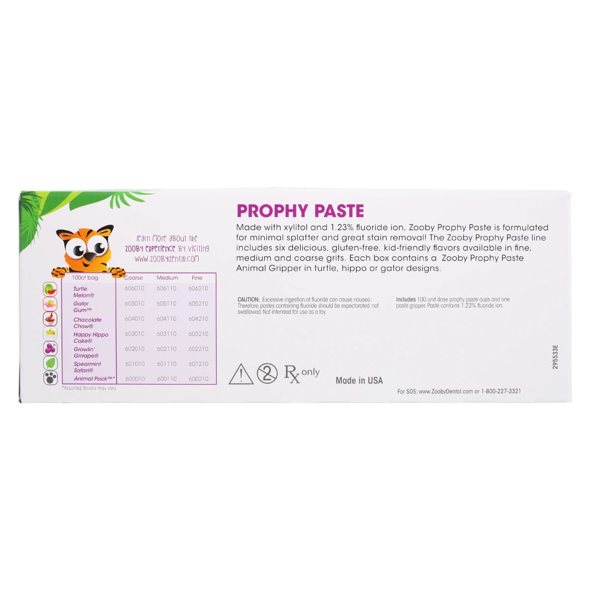 Zooby Prophy Paste, Coarse Grit, Animal Pack Assorted Flavors, 100 Unit-Dose Cups, 600010 thumbnail 5