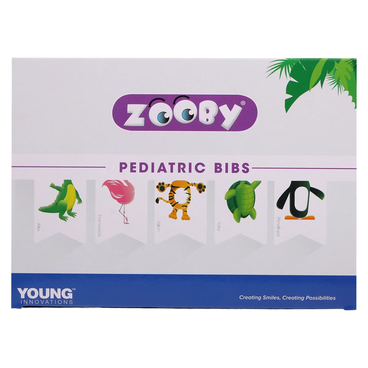 Zooby Pediatric Bibs, 2-Ply Poly, Non-Permeable, Assorted Animal Designs, 13.5" x 9", 100/Box, 295200 thumbnail 7