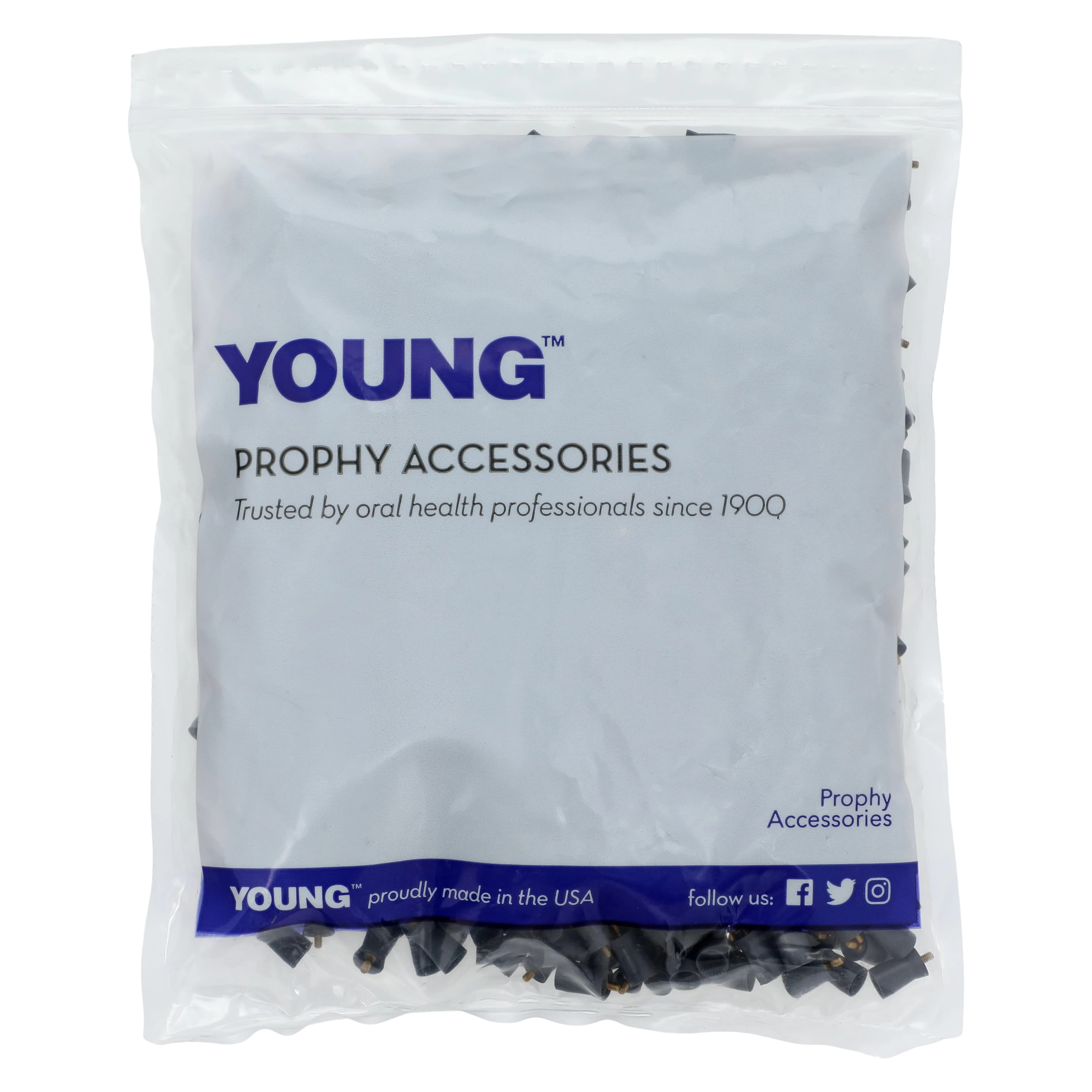 Young Dental Ribbed Prophy Cup, Screw Type, Soft, Gray, Long, 720/Pkg, 050105 thumbnail 2