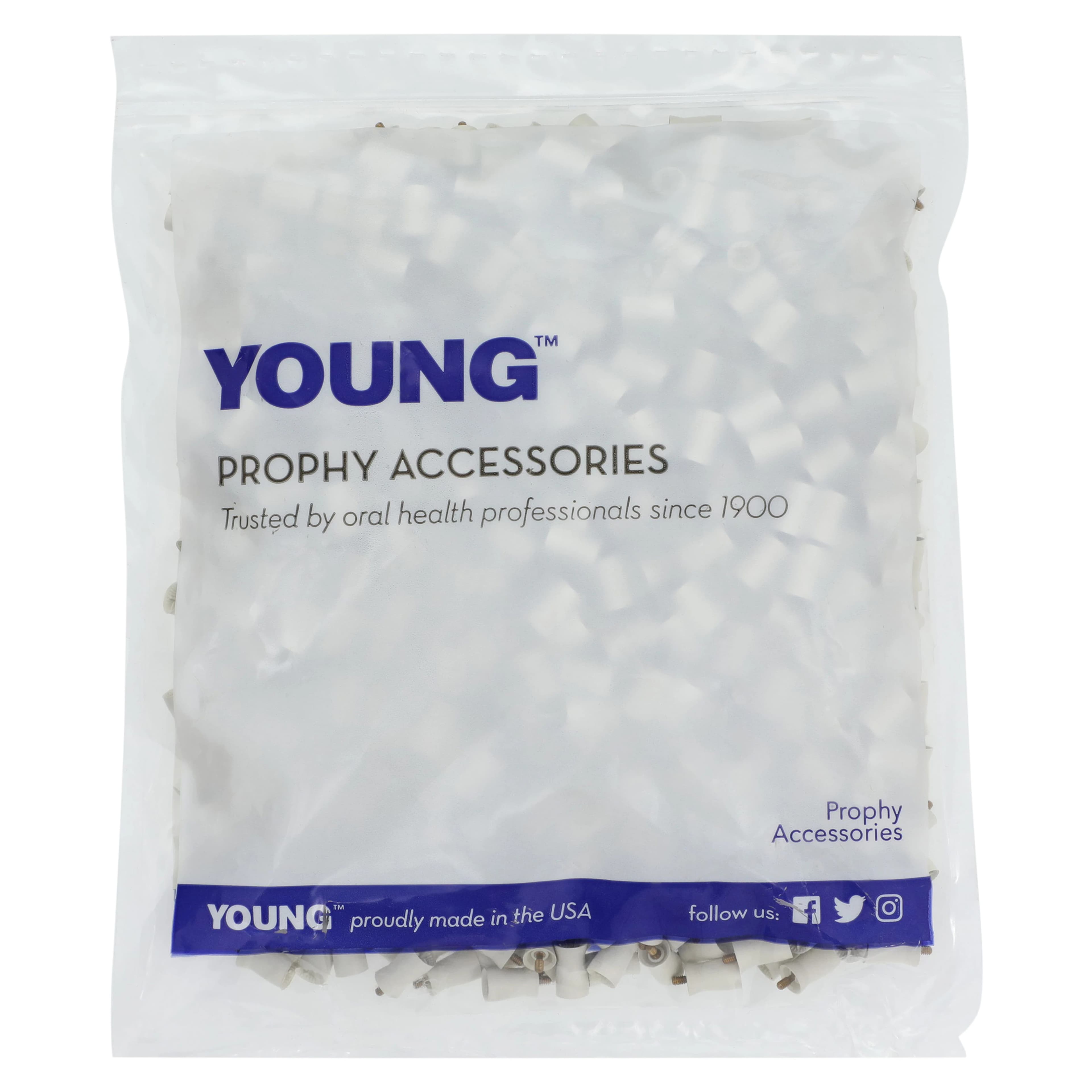 Young Dental Traditional Web Prophy Cup, Firm White, Screw-Type, Long, 720/Pkg, 051305 thumbnail 2