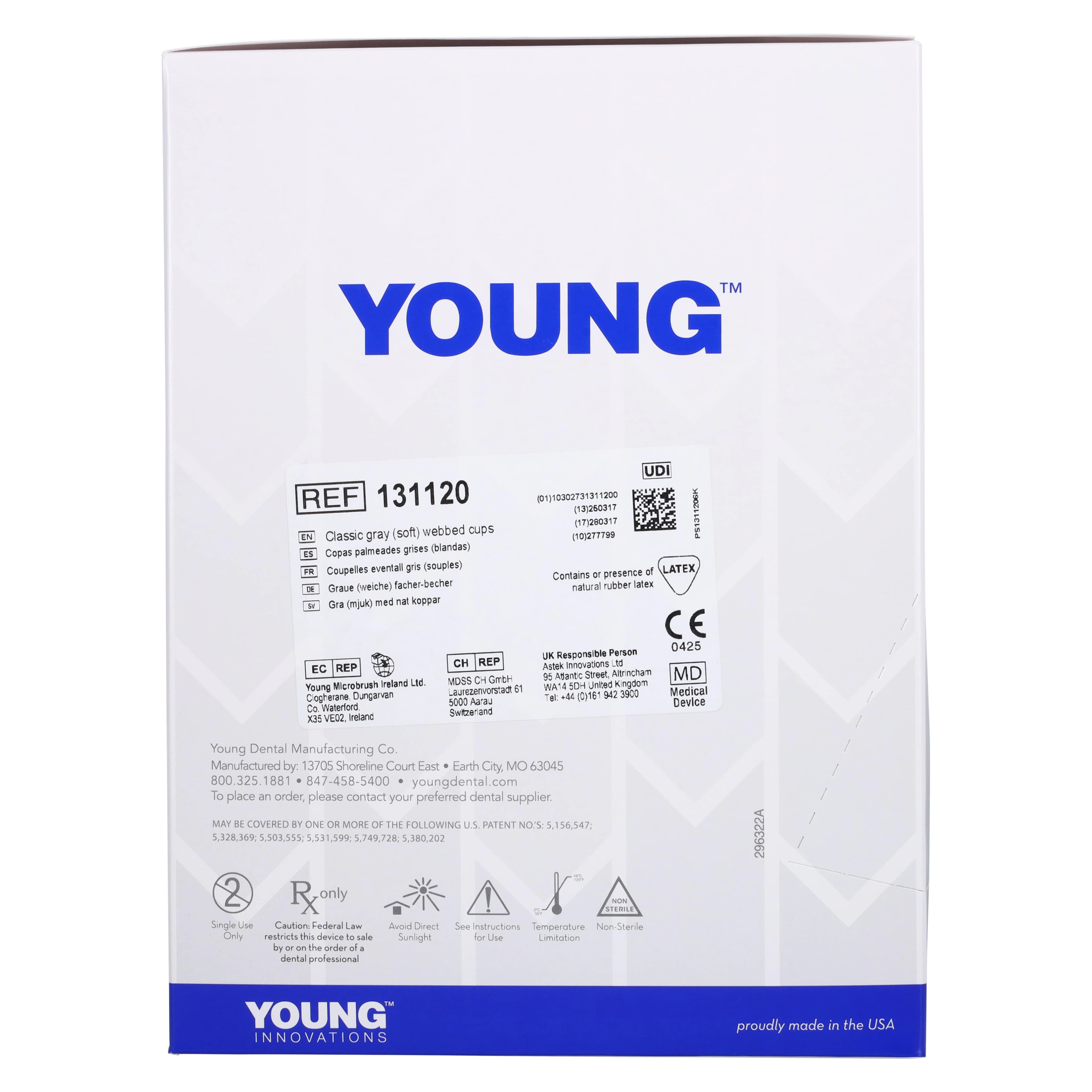 Young Dental Classic Traditional Web Disposable Prophy Angle, Latex-Free, Soft, Gray, 200/Box, 131120 thumbnail 5