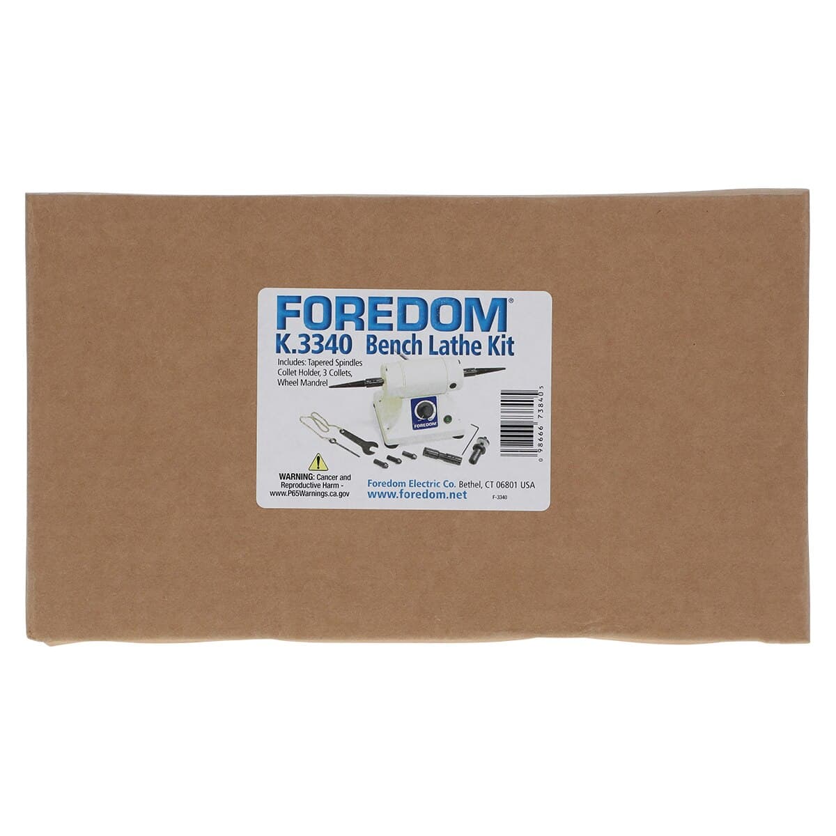 Foredom K.3340 Bench Lathe Kit with M.BL Lathe, Tapered Spindles, Collet Holder, and Wheel Mandrel thumbnail 7