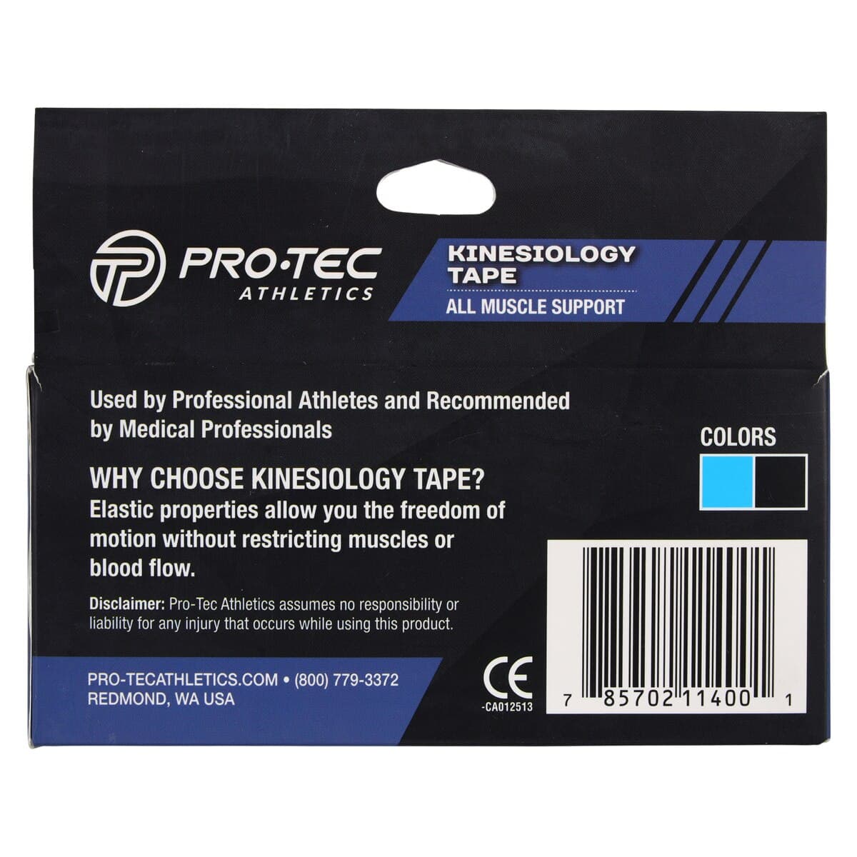 Pro-Tec Athletics Kinesiology Tape, Elastic Pre-Cut, Black/Blue, 2 Rolls/Package thumbnail 6