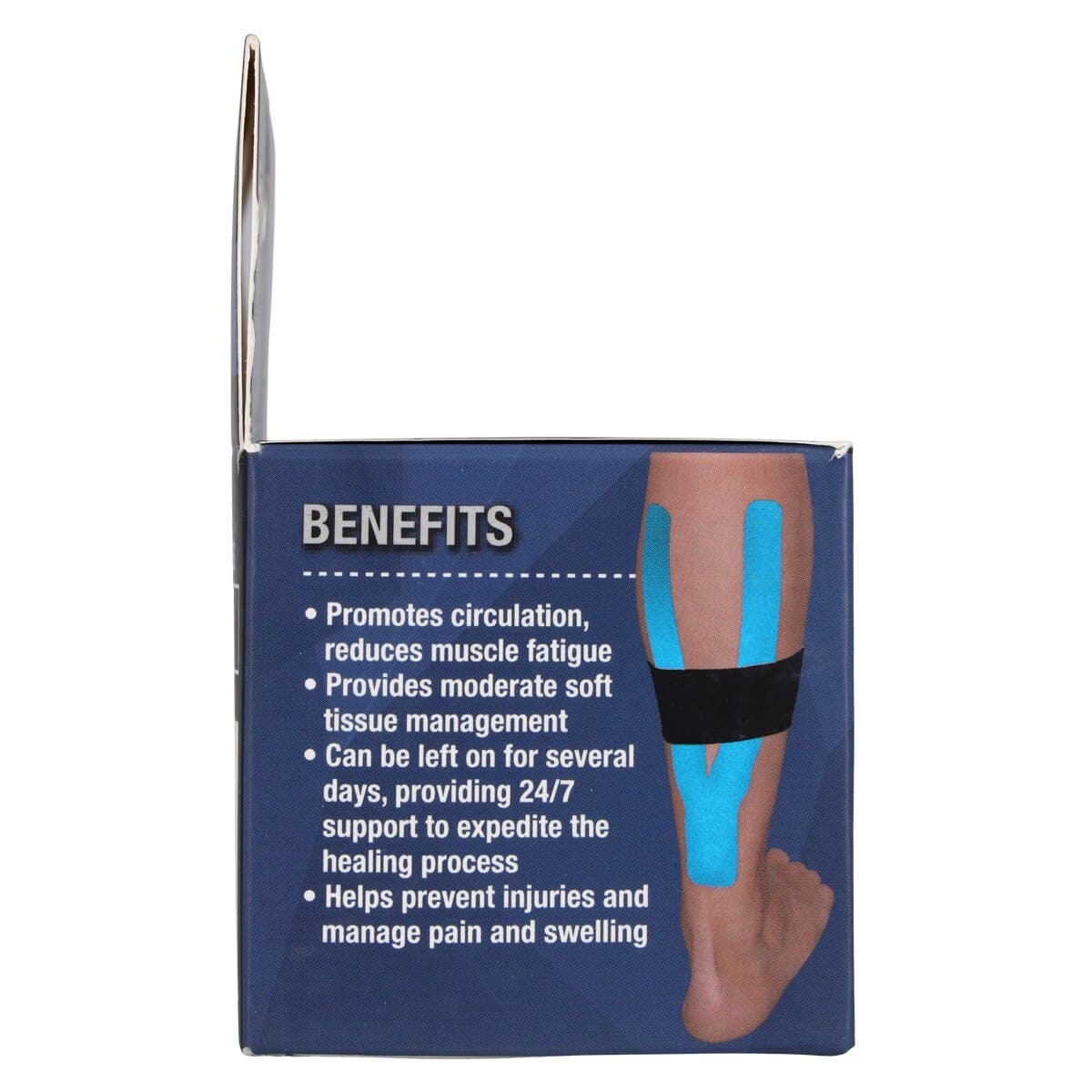 Pro-Tec Athletics Kinesiology Tape, Elastic Pre-Cut, Black/Blue, 2 Rolls/Package thumbnail 7