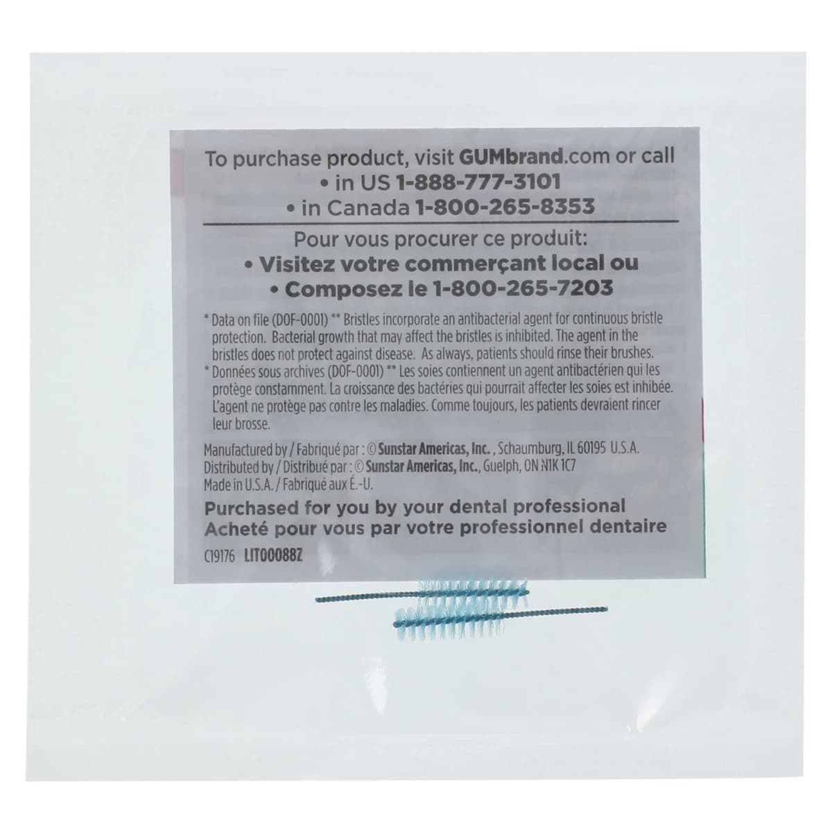 GUM Proxabrush Go-Betweens Interdental Brush Refills, Moderate Tapered, 2/Pkg, 18 Pkgs (36 Brushes), 612PQA thumbnail 3