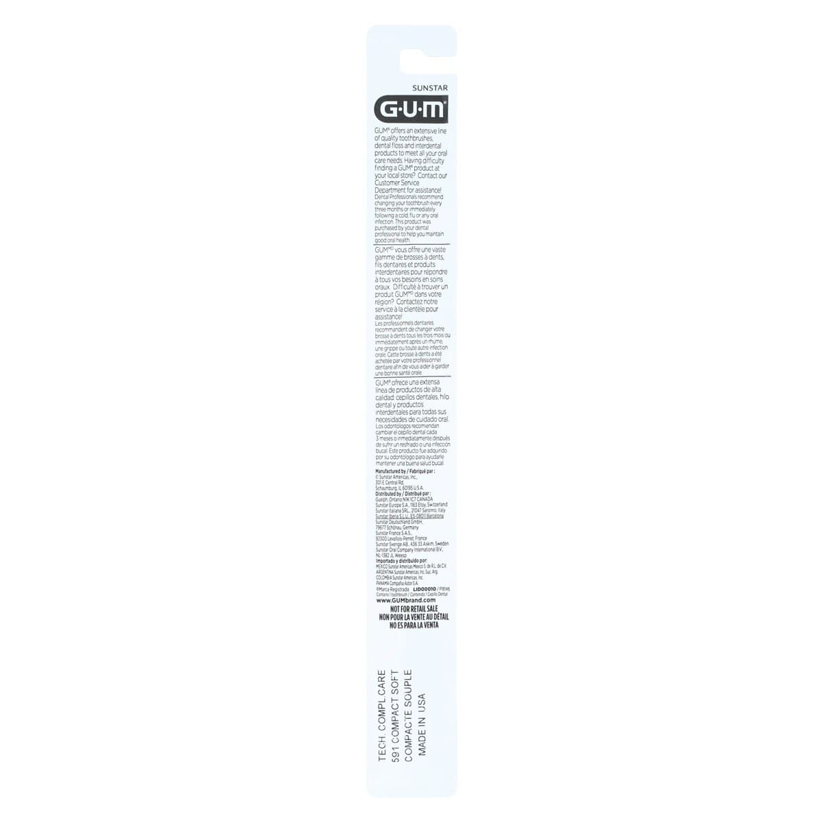 GUM Technique Complete Care Toothbrush, Compact Head, Soft Bristles, 12/Box, 591PH thumbnail 6