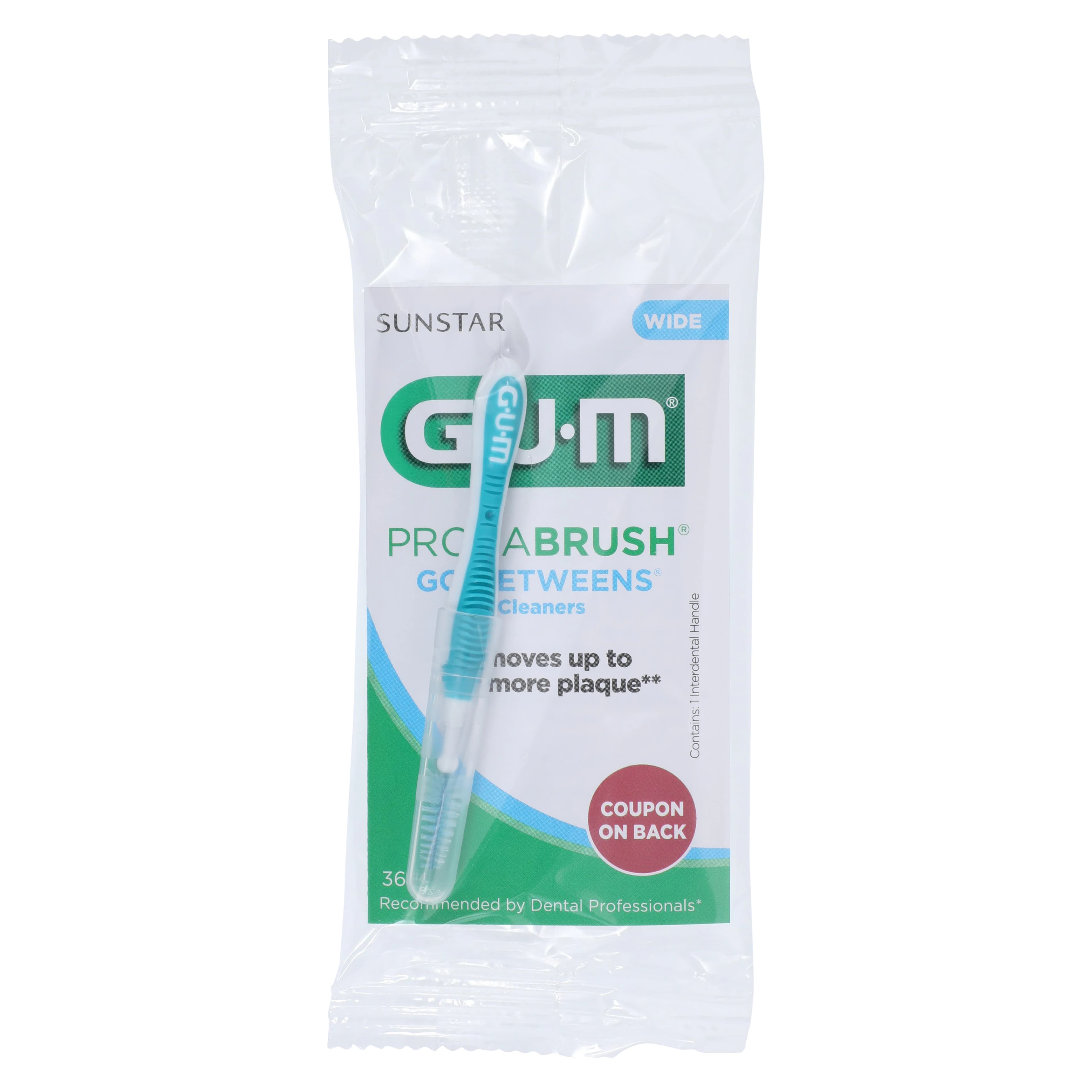 GUM Go-Betweens Proxabrush Interdental Cleaners, Wide, Tapered, Blue, 36/Box, #3614PQ - GUM Go-Betweens Proxabrush Cleaners-Wide (36) - Image 1