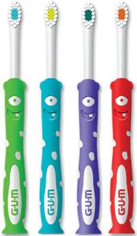 Sunstar GUM Monsterz Kids Toothbrush, Ages 5+, Soft, 28 Tuft, 12/Bx - GUM Monsterz Kids Toothbrush - Image 1