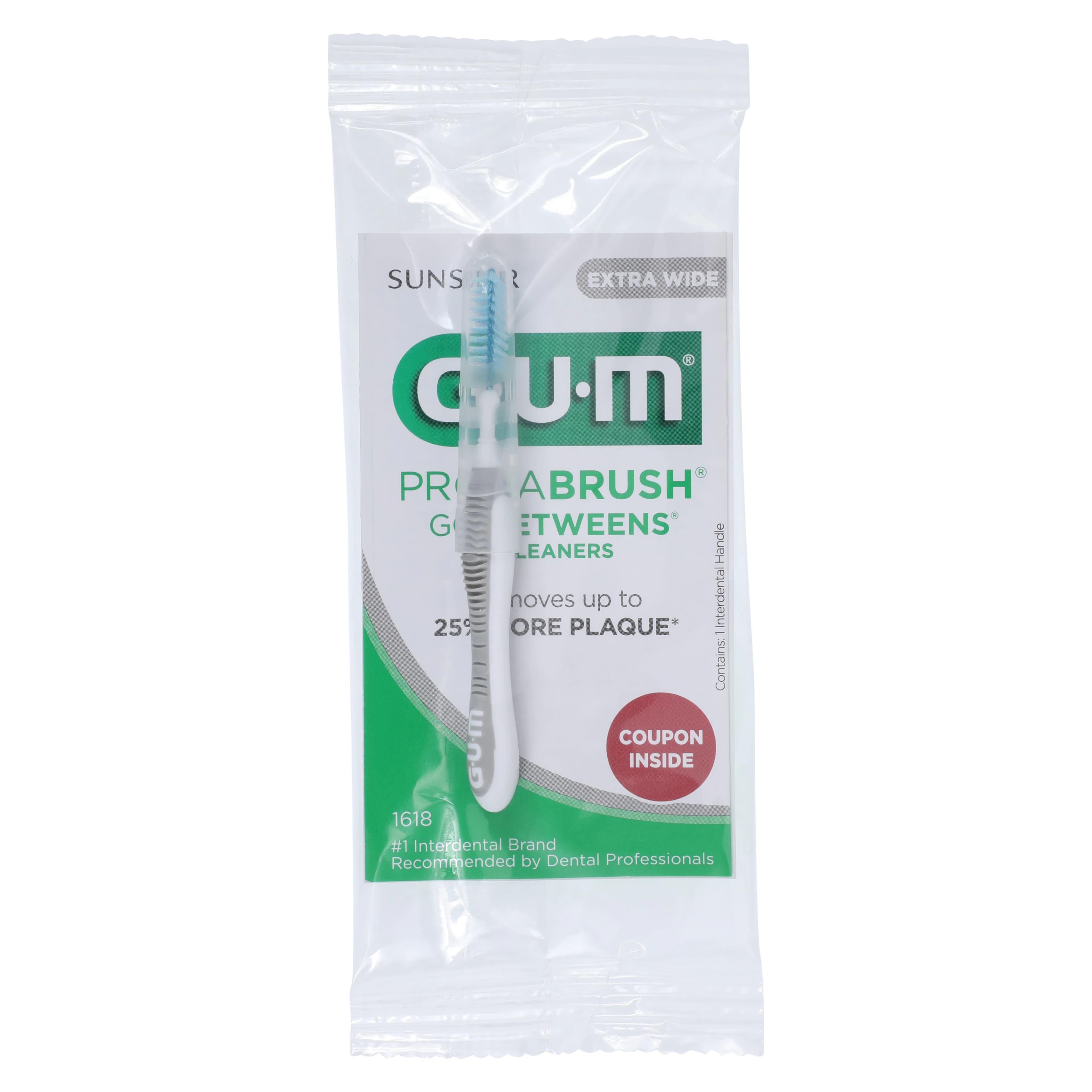 GUM Proxabrush Go-Betweens Interdental Brush, Extra Wide, Grey, 36/Box, 1618PQX thumbnail 2