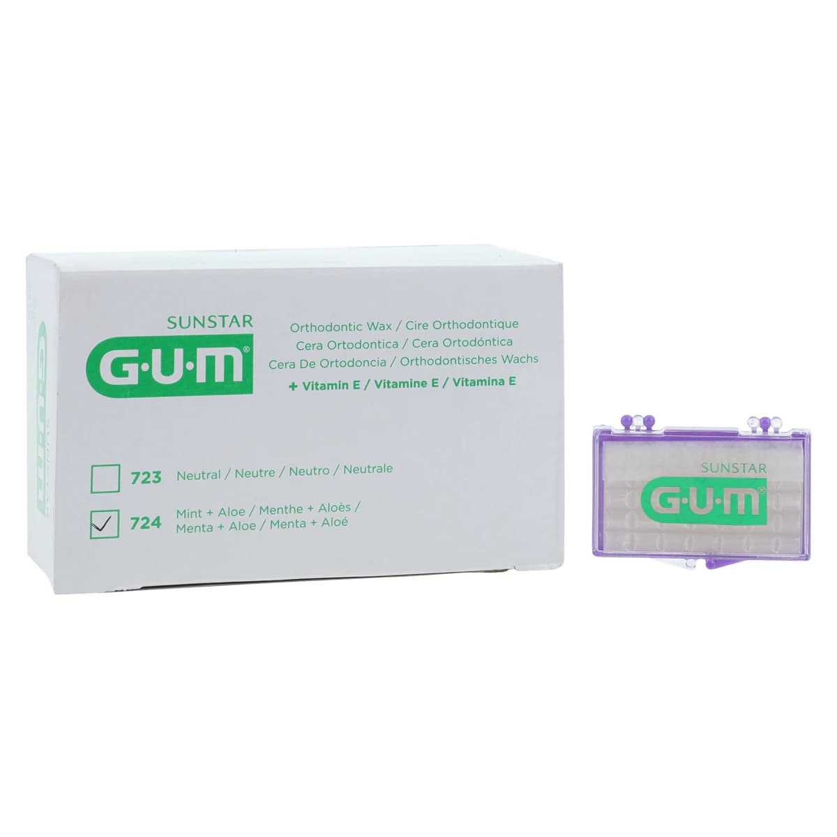 GUM Orthodontic Wax, Mint Flavor with Vitamin E & Aloe Vera, 24/Box, 724PD thumbnail 2