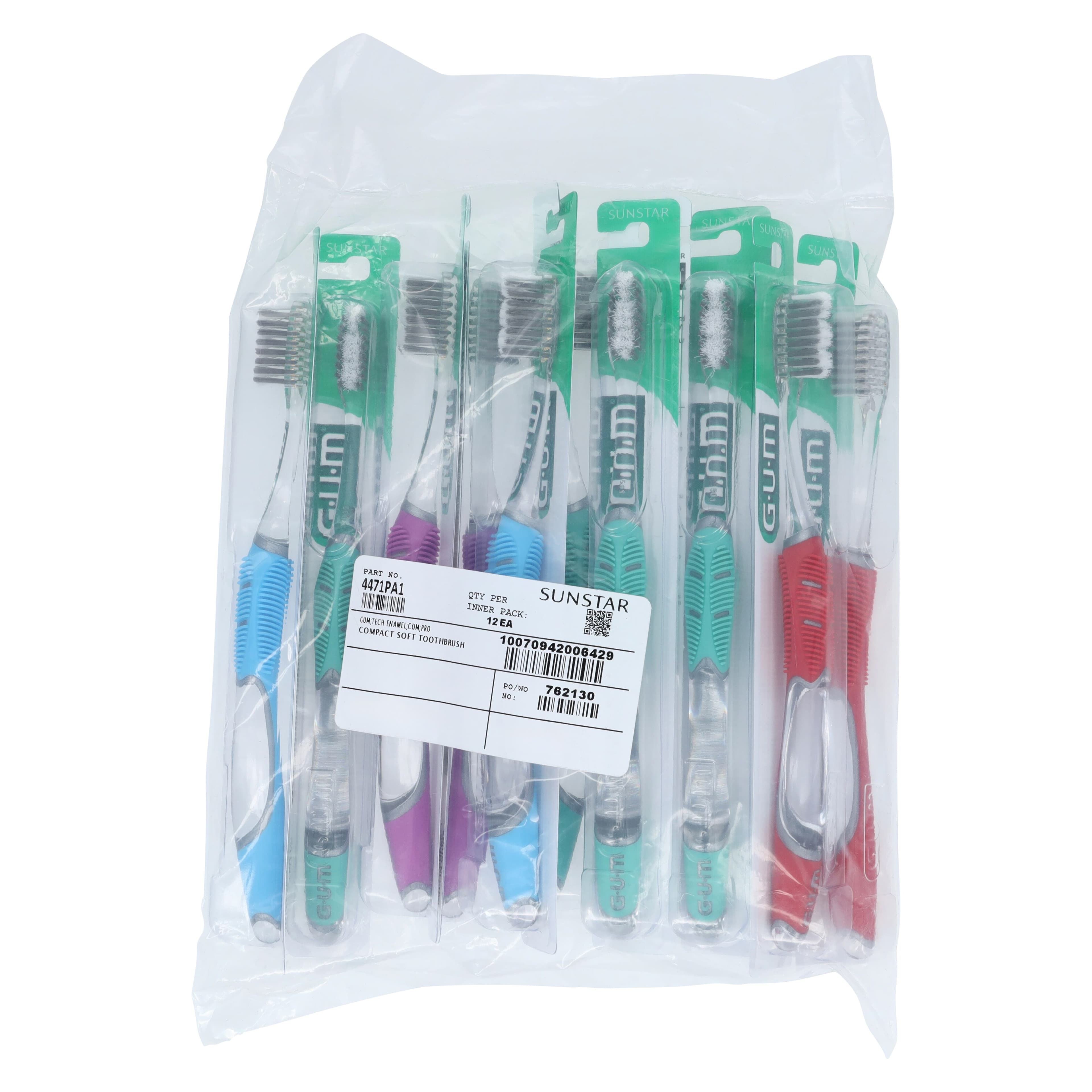GUM Technique Enamel Clean Toothbrush, Compact, Soft, Assorted Colors, 12/Pkg, 4471PA1 thumbnail 8