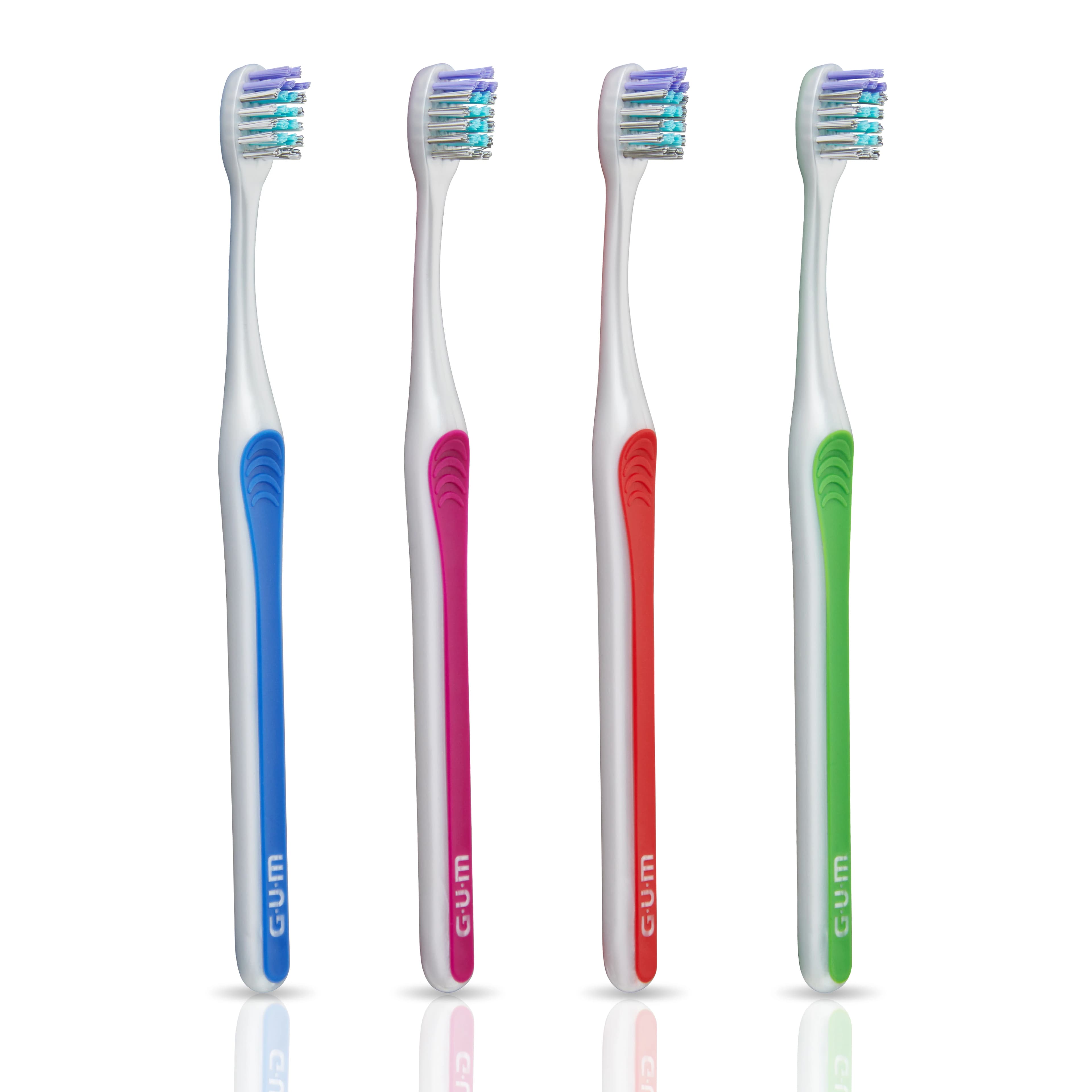 GUM BRIGHT CARE Toothbrush, Subcompact, Soft, Assorted Colors, 12/Pkg, 4594PA1 - GUM BRIGHT CARE Toothbrush – Assorted Colors, 12/Pkg - Subcompact, Soft - Image 1