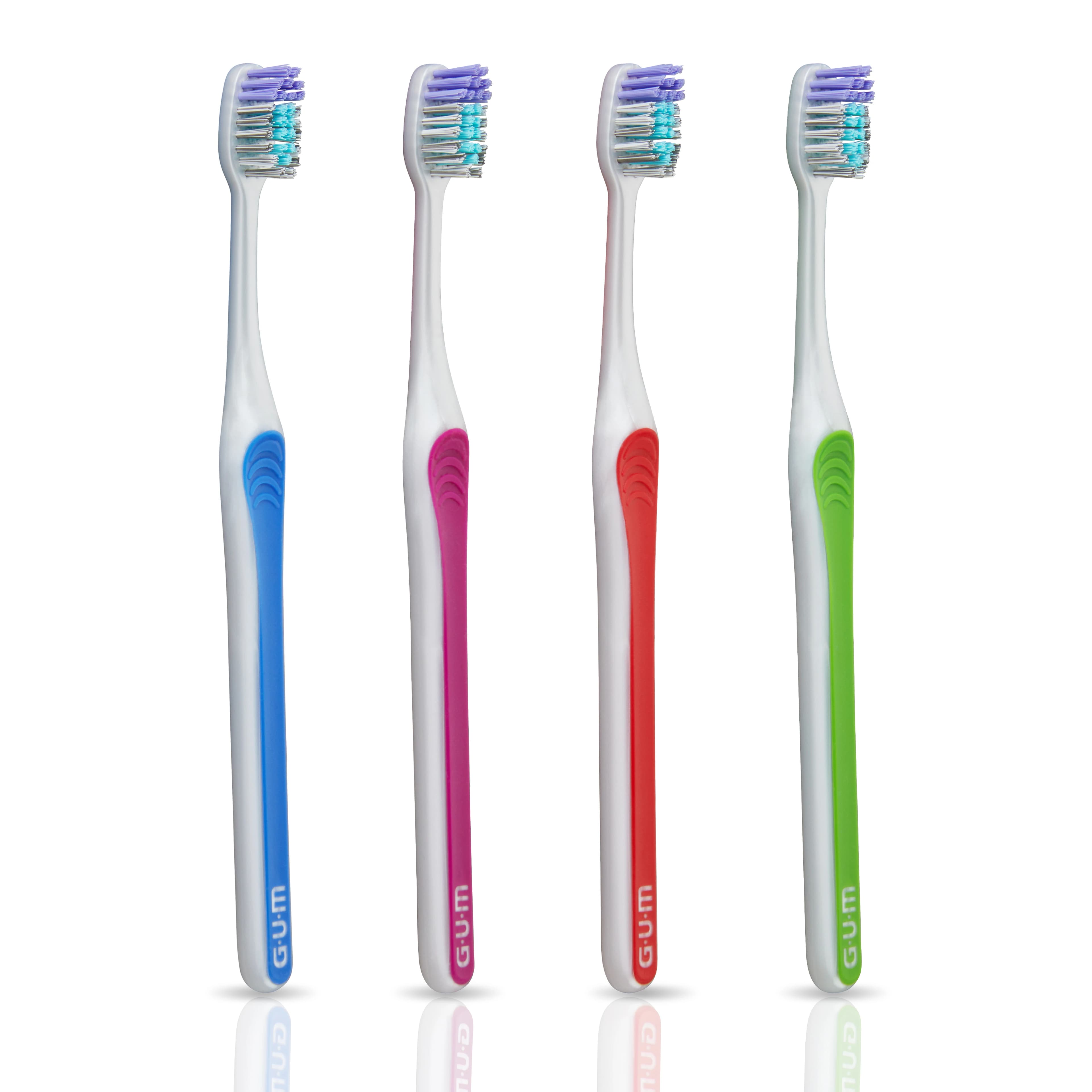 GUM BRIGHT CARE Toothbrush, Compact Soft, Adult, Assorted Colors, 12/Pkg, 4591PA1 - GUM BRIGHT CARE Toothbrush – Assorted Colors, 12/Pkg - Compact, Soft - Image 1