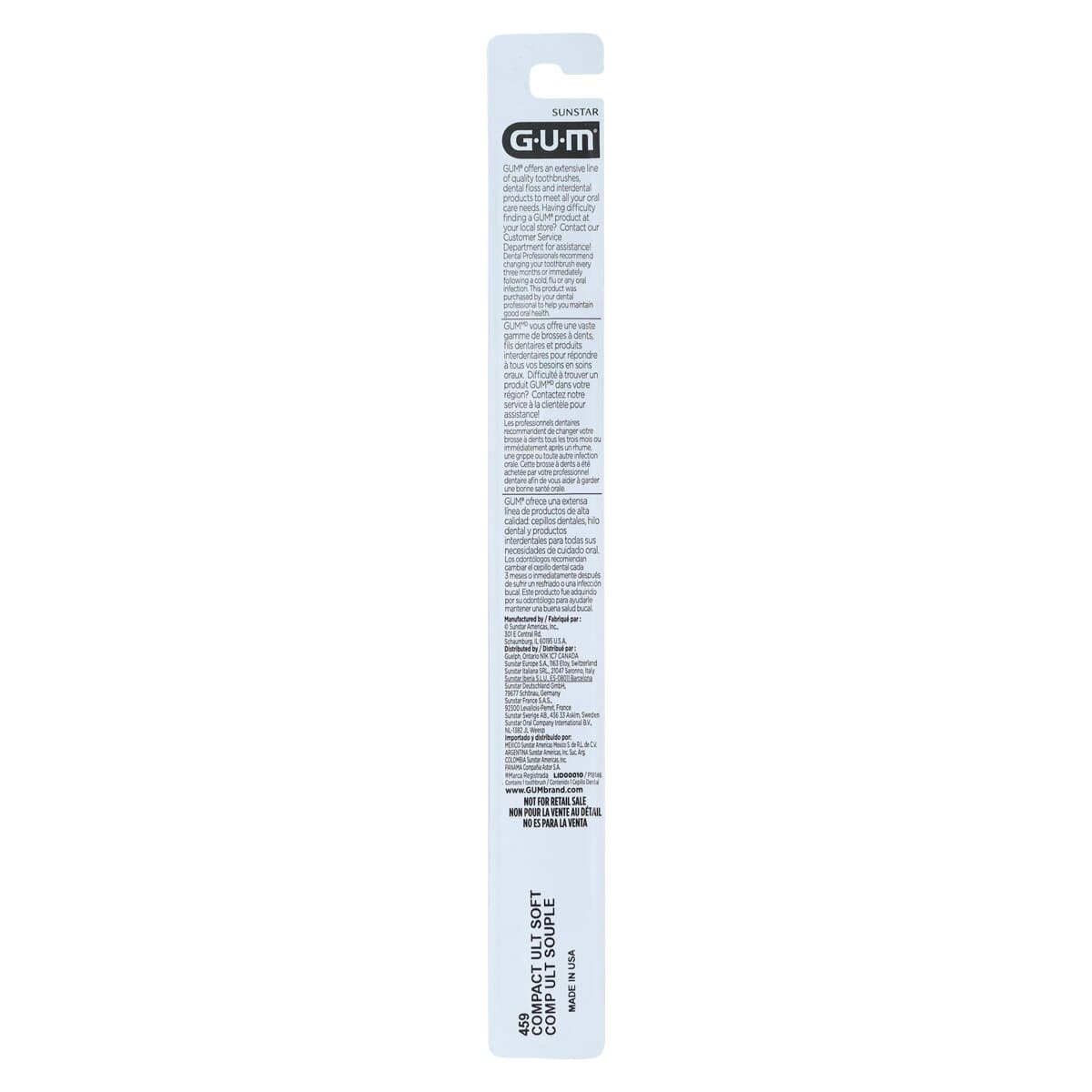 GUM Dome Trim Sensitive Toothbrush, Ultra Soft, Compact, 35 Tuft, 12/Box thumbnail 5