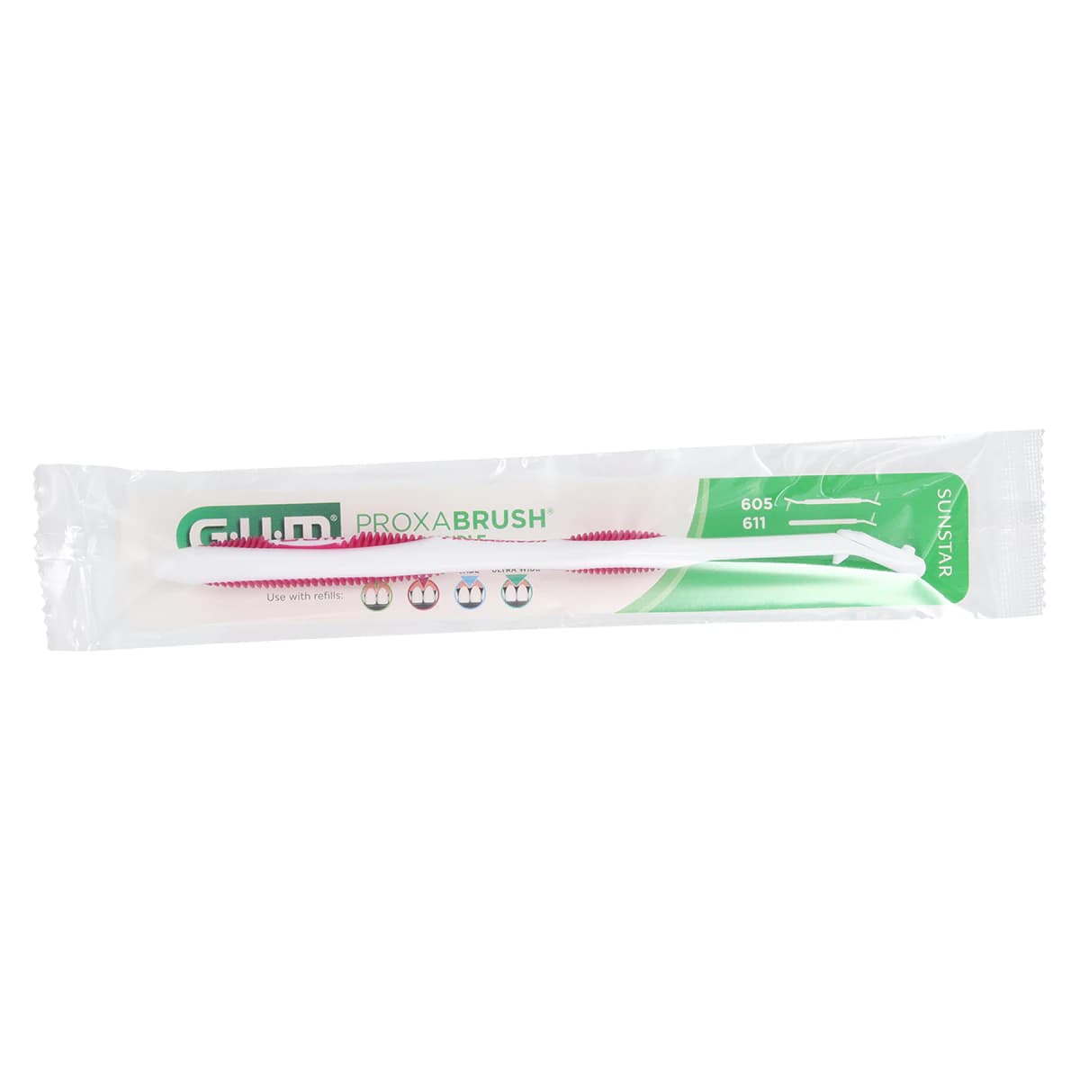 GUM Proxabrush Interdental Brush Handle, Single-Ended, Plastic, 12/Pkg, 611PF - Proxabrush SE Handle Toothbrush Style 12/Pkg - Image 1