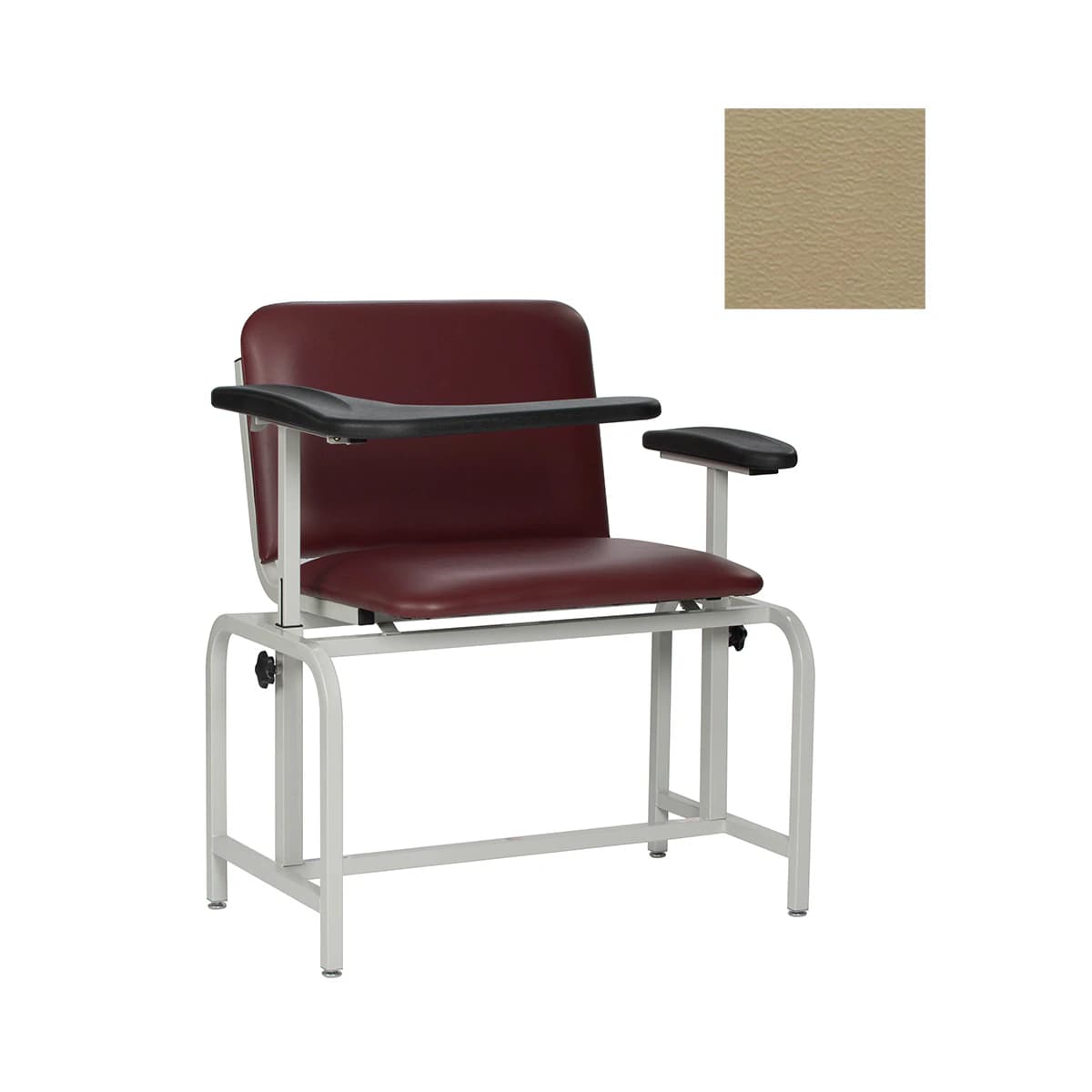 Winco Mfg Blood Draw Chair XL, Taupe, Steel Frame, 450 lb Capacity - Blood Draw Chair XL - Image 1