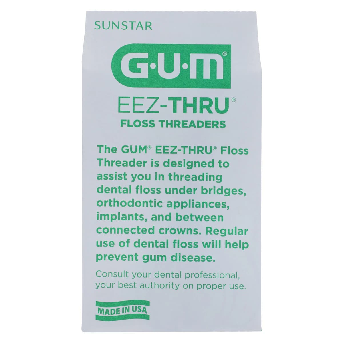 Sunstar GUM Eez-Thru Floss Threaders, 5 per Envelope, 100 Envelopes per Box, 840PQA thumbnail 3