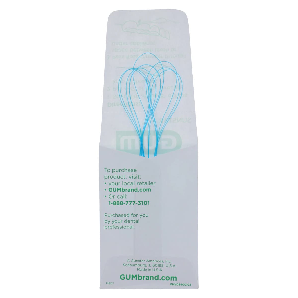 Sunstar GUM Eez-Thru Floss Threaders, 5 per Envelope, 100 Envelopes per Box, 840PQA thumbnail 5
