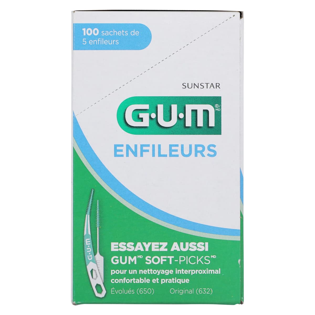 Sunstar GUM Eez-Thru Floss Threaders, 5 per Envelope, 100 Envelopes per Box, 840PQA thumbnail 6