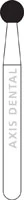 NTI FG Diamond Bur, Fine Grit, Round, #801-021 (2.1 mm), Friction Grip, Red Ring, 5/Pkg - NTI&reg; FG Diamonds - Fine - #801-021 (2.1) - Image 1