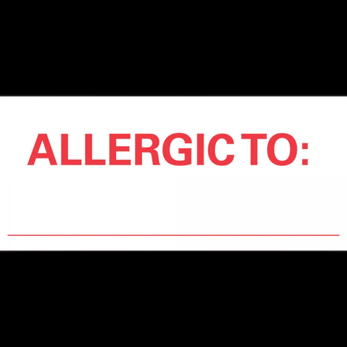 Precision Dynamics Corp Label Allergic To Labeling Tape, White/Red, 1" x 500", 1" Core, 1/RL - Label Allergic To - Image 1