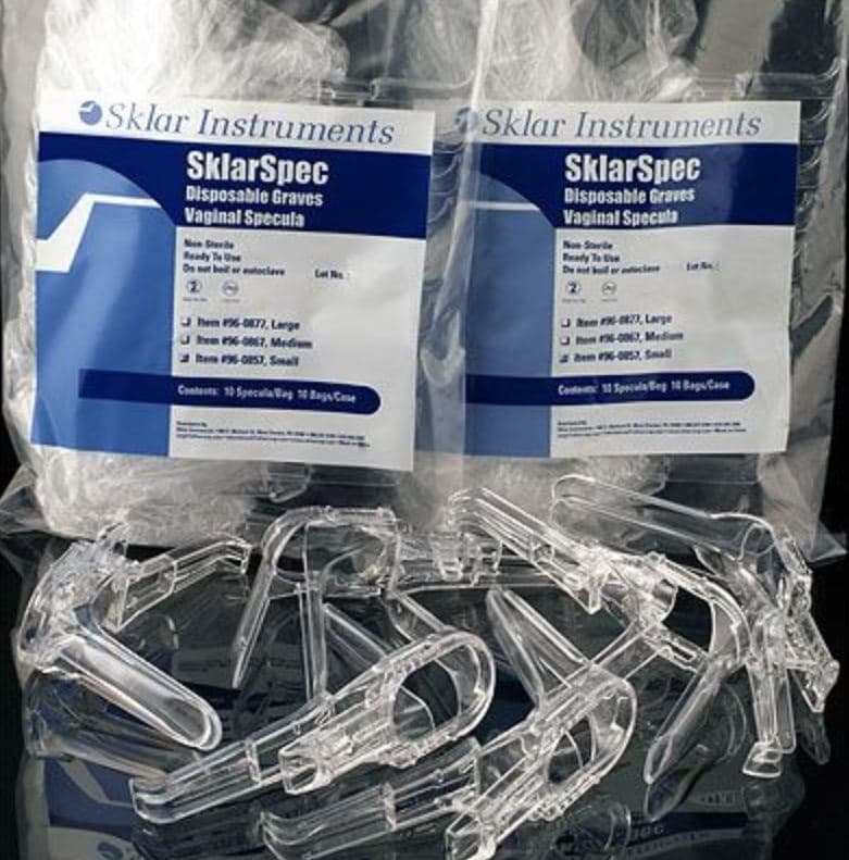 Sklar Instruments Graves Vaginal Speculum, Disposable, 100/Case - Graves Speculum Vaginal Disp - Image 1