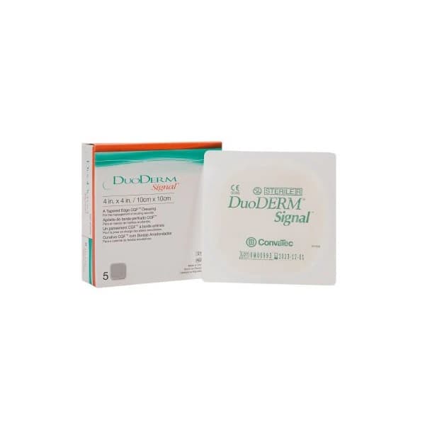 DuoDerm Signal Hydrocolloid Dressing, 4x4" Sterile Square, Adhesive, Flesh, Latex-Free - Duoderm Signal Dressing - Image 1