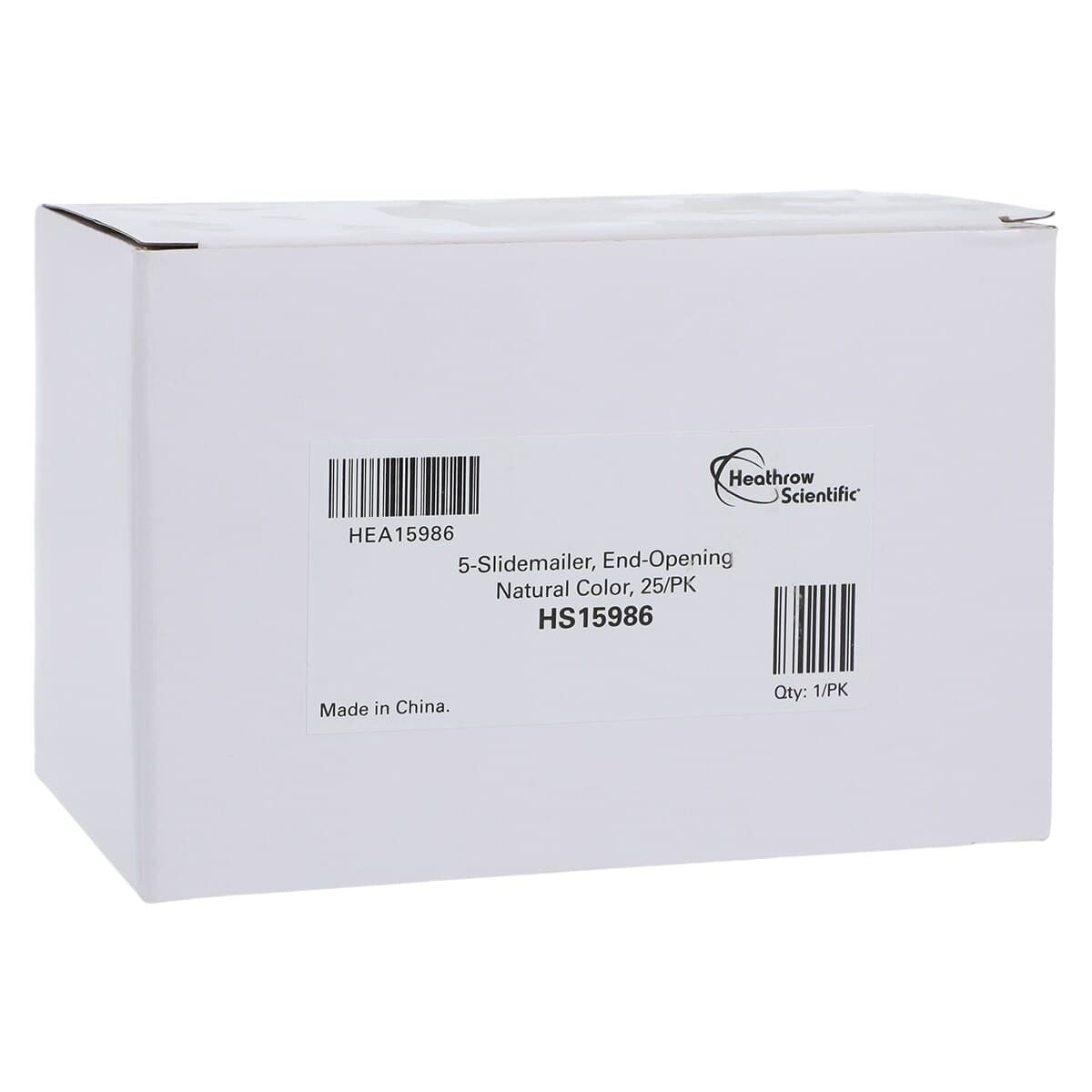 Heathrow Scientific Slide Mailer, 5-Place, Polypropylene, Snap Cap, Clear End Opening, 25/Pk thumbnail 3