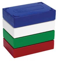 Heathrow Scientific Slide Storage Box, 25 Position, Blue, Hinged Lid, Cork Lining, 141x88x35mm - Slidebox 25 Place cork - Image 1