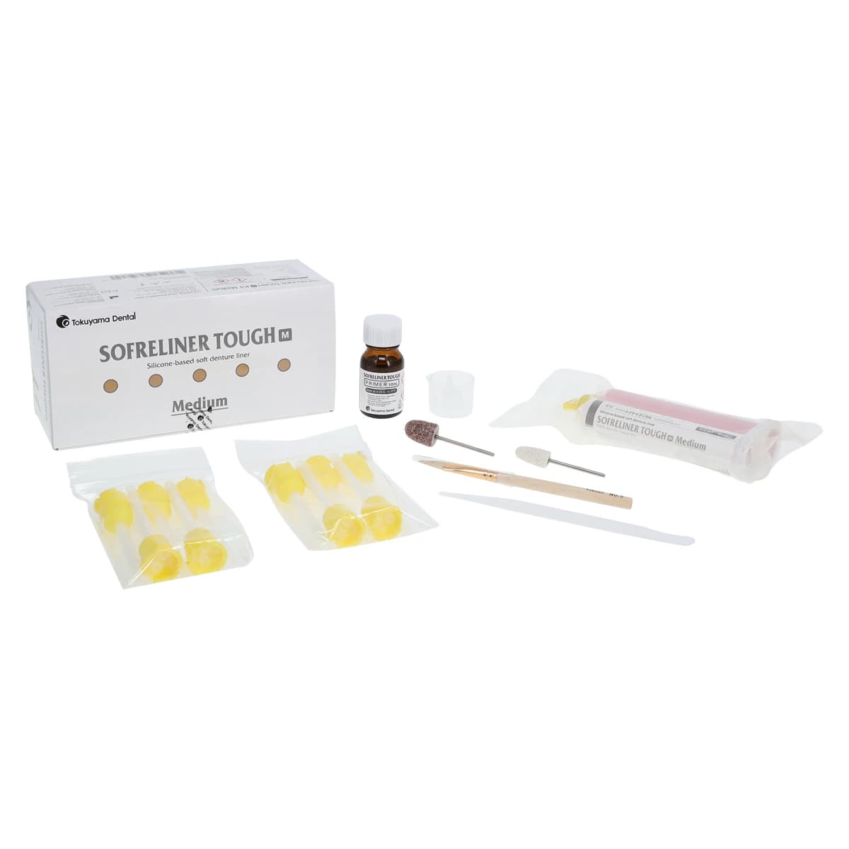 Sofreliner Tough M (Medium) Denture Reline Kit, 54g Cartridge, 10ml Primer, 23351 thumbnail 2