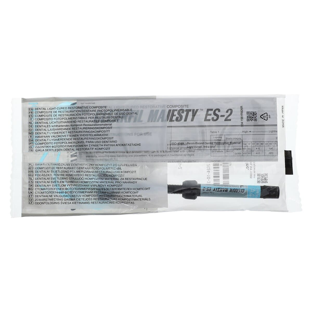 Clearfil Majesty ES-2 Classic Universal Nanohybrid Composite, A4 Shade, 3.6 g Syringe Refill, 3024KA thumbnail 2