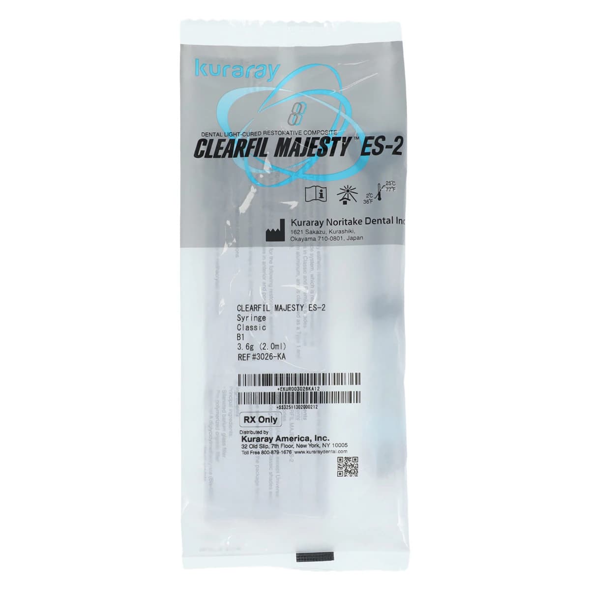 Clearfil Majesty ES-2 Classic Universal Nanohybrid Composite, Syringe Refill, Shade B1, 3.6 g, 3026KA - Clearfil Majesty ES-2 Classic B1 Syr 3.6g - Image 1