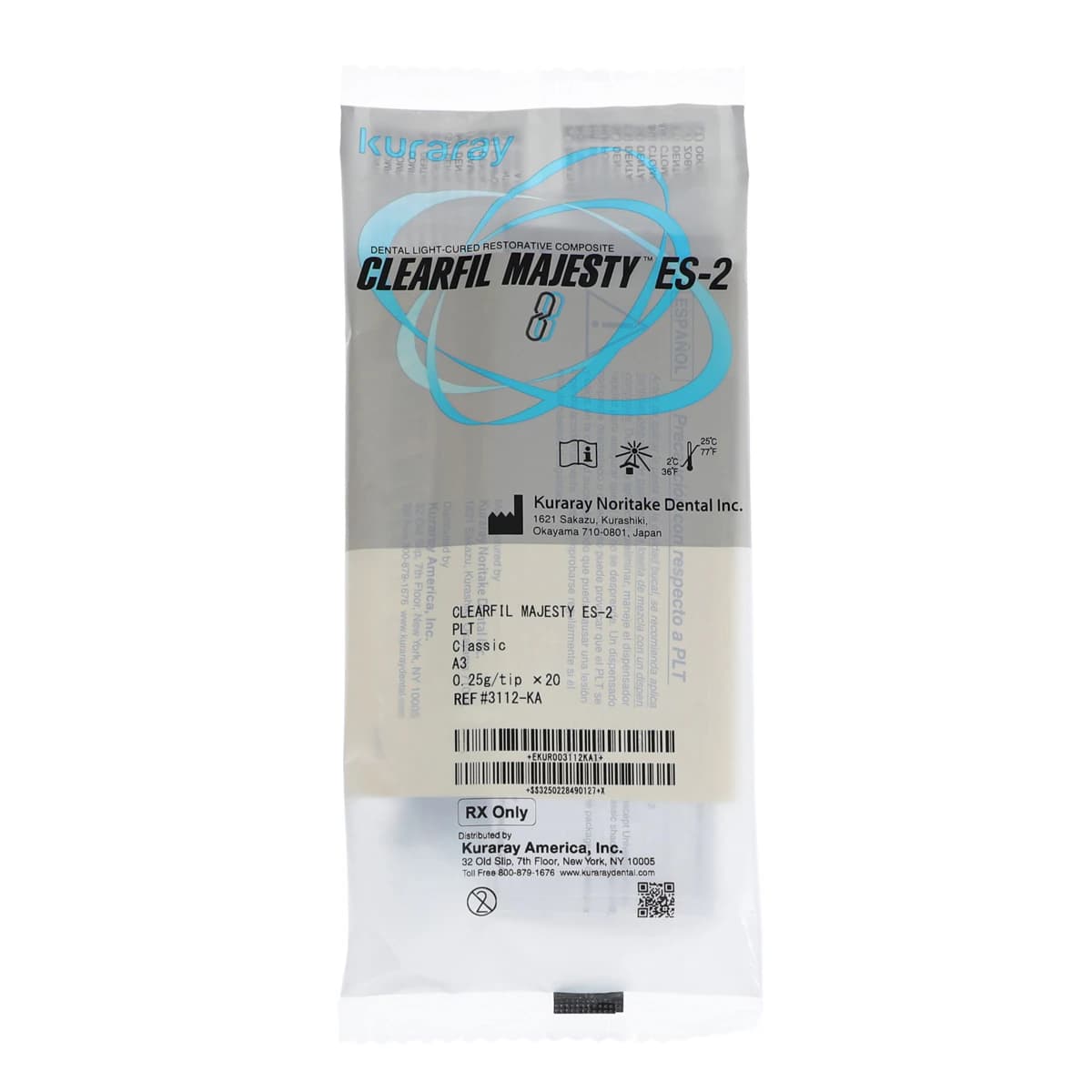 Clearfil Majesty ES-2 Classic Universal Nanohybrid Composite, PLT Refill, Shade A3, 0.25 g, 20/Pkg, 3112KA - Clearfil Majesty ES-2 Classic PLT A3 0.25g (20) - Image 1