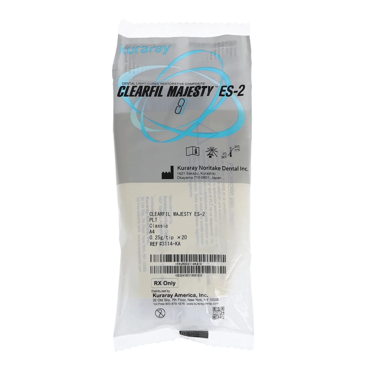 Clearfil Majesty ES-2 Classic Universal Nanohybrid Composite, PLT Refill, Shade A4, 0.25 g, 20/Pk, 3114KA - Clearfil Majesty ES-2 Classic PLT A4 0.25g (20) - Image 1