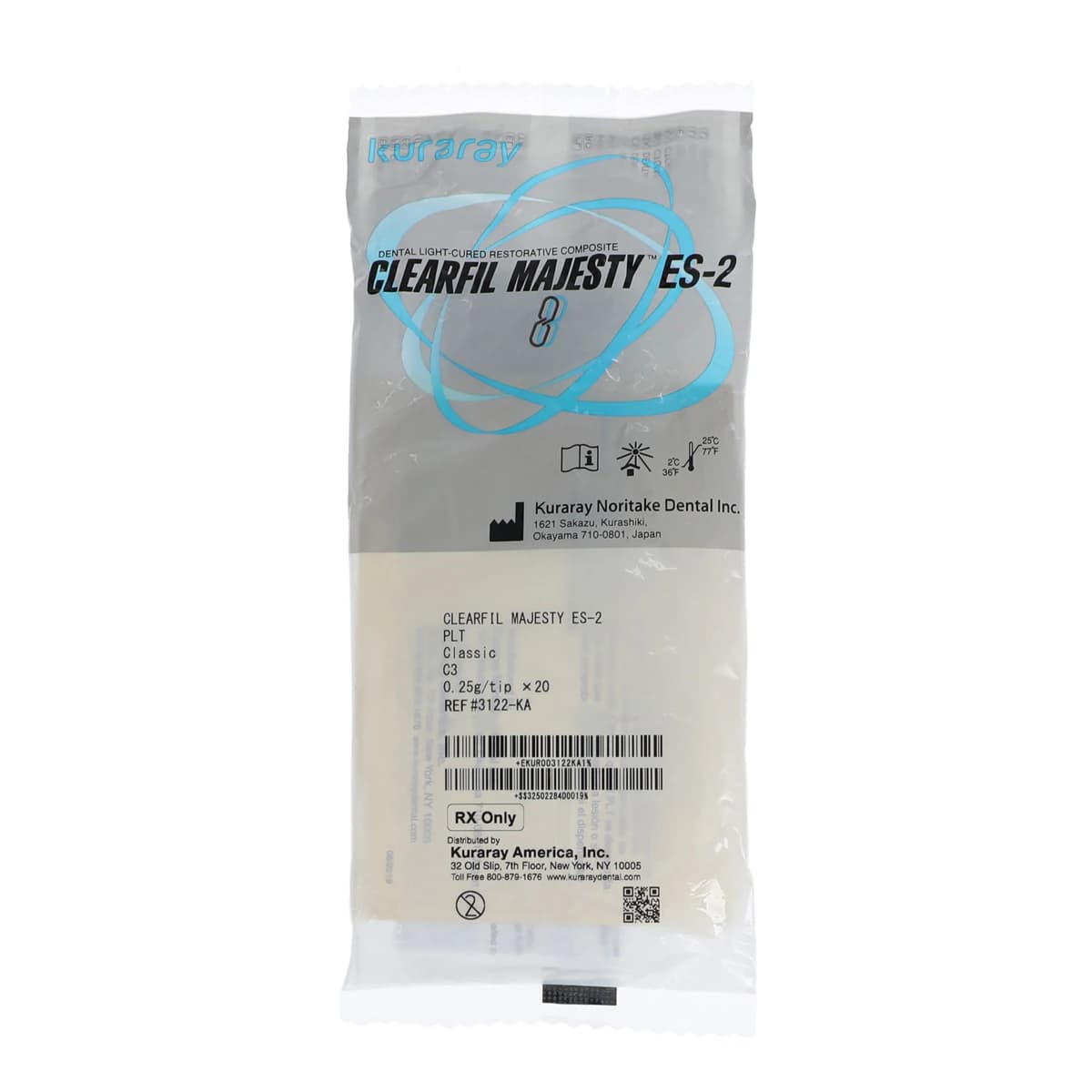 Clearfil Majesty ES-2 Classic Universal Nanohybrid Composite, PLT Refill, Shade C3, 0.25 g, 20/Pk, 3122KA - Clearfil Majesty ES-2 Classic PLT C3 0.25g (20) - Image 1