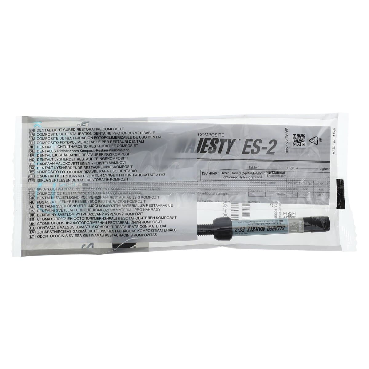 Clearfil Majesty ES-2 Premium Light-Cure Nanohybrid Composite Resin, Syringe Refill, Universal Viscosity, Shade A1E (Enamel), 3.6 g (2.0 mL), 1 Syringe, 3050KA thumbnail 2