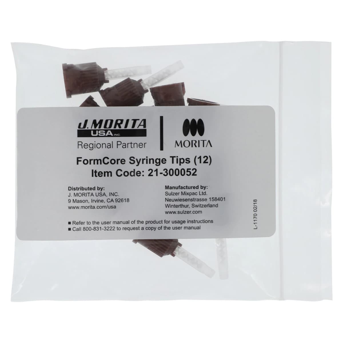 FormCore DC Mixing Tips, Brown, 12/Pk, 21-300052 - FormCore DC, HP Mixing Tips, Core Material, Brown, 12/Pk, 21-300052 - Image 1