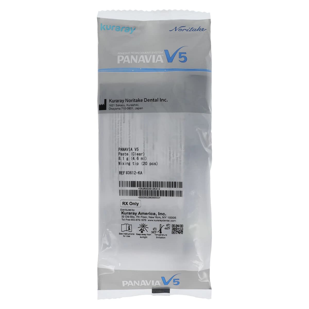 Panavia V5 Universal Resin Cement Paste, Clear, 4.6 mL Syringe with 20 Mixing Tips, 3612KA thumbnail 2