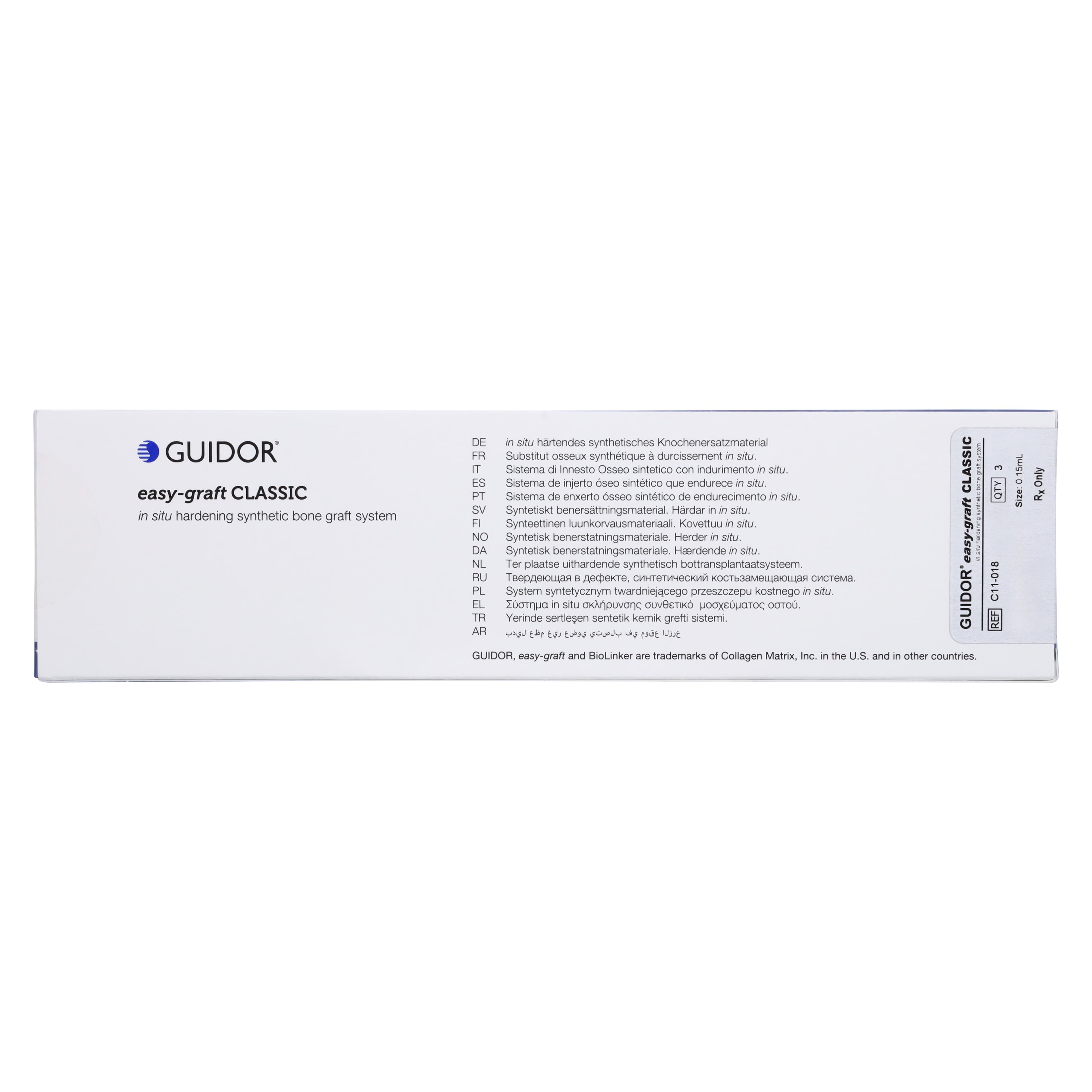 GUIDOR easy-graft CLASSIC Alloplastic Bone Grafting System, Small (0.15 ml Syringe), 3/Pk, C11-018 thumbnail 4