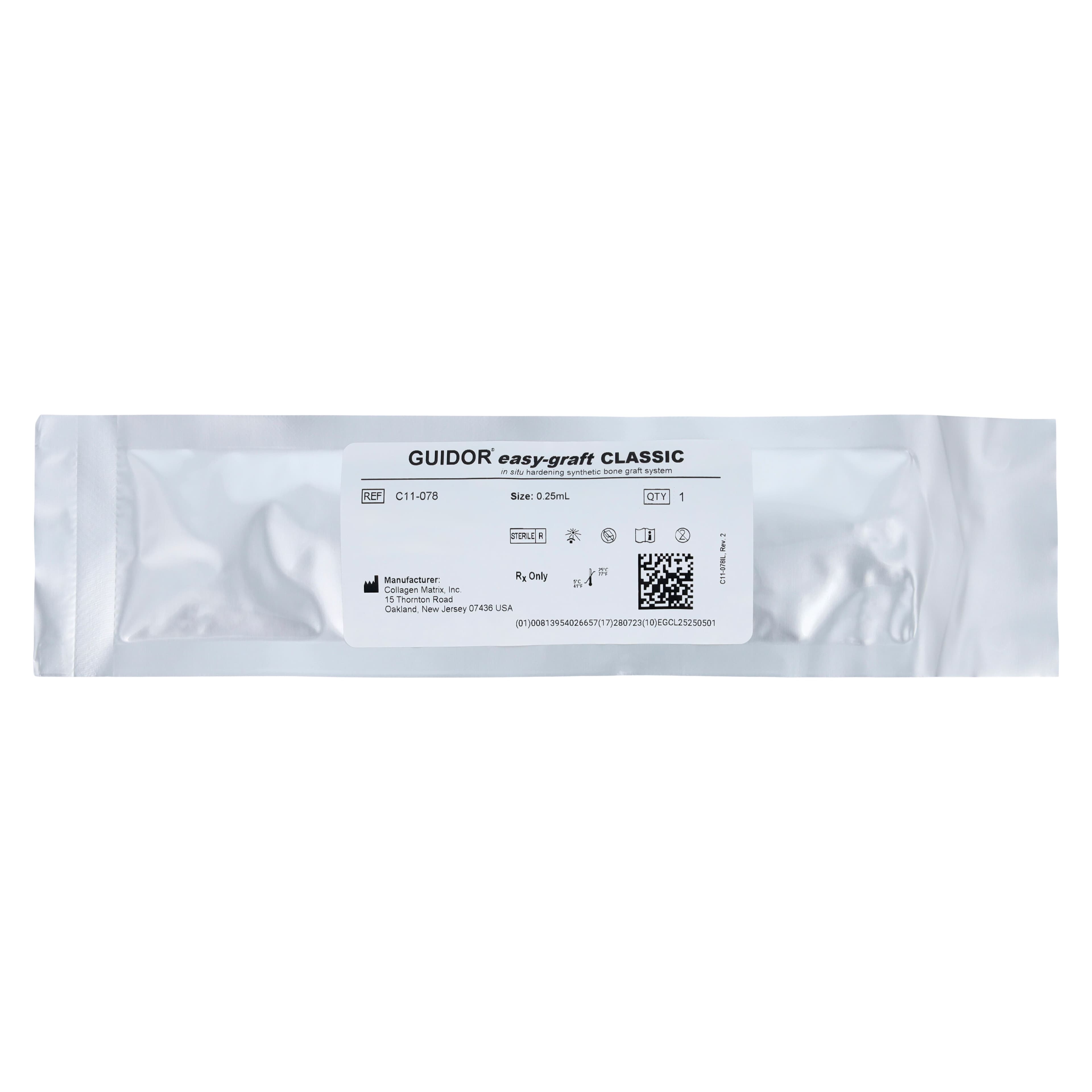 GUIDOR easy-graft CLASSIC Alloplastic Bone Grafting System, Medium, 0.25 mL Syringe, 3/Pk, C11-078 thumbnail 2