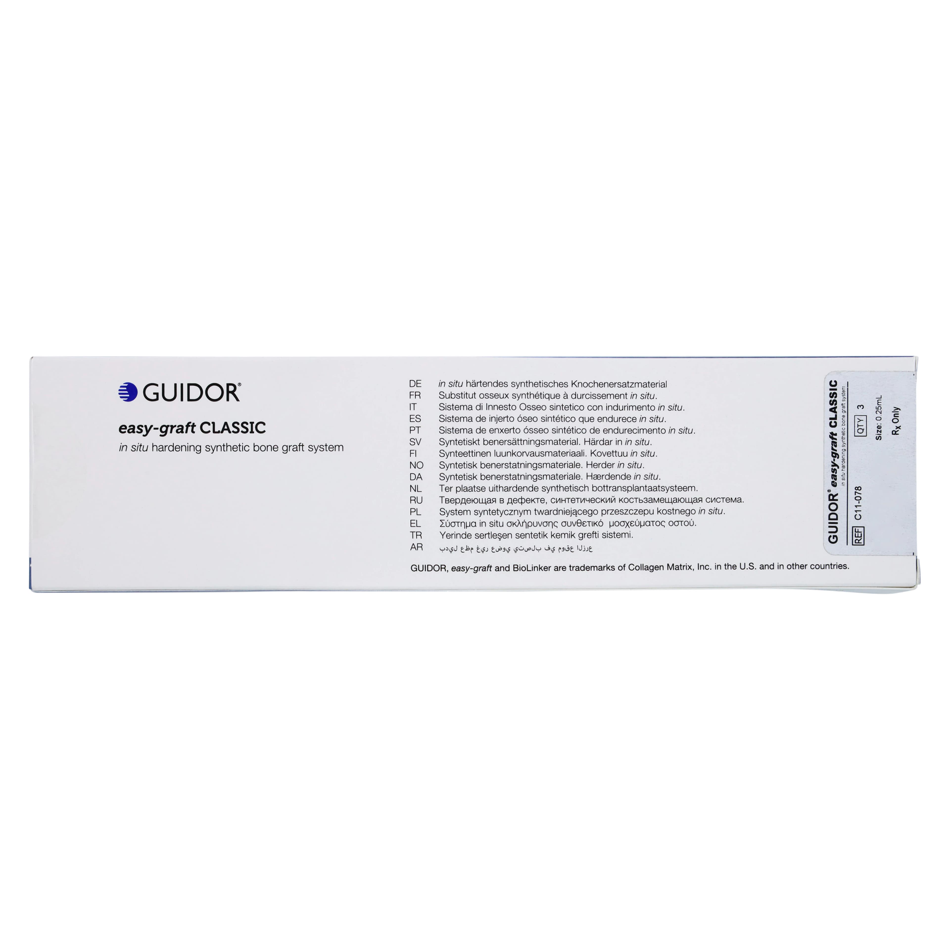 GUIDOR easy-graft CLASSIC Alloplastic Bone Grafting System, Medium, 0.25 mL Syringe, 3/Pk, C11-078 thumbnail 4