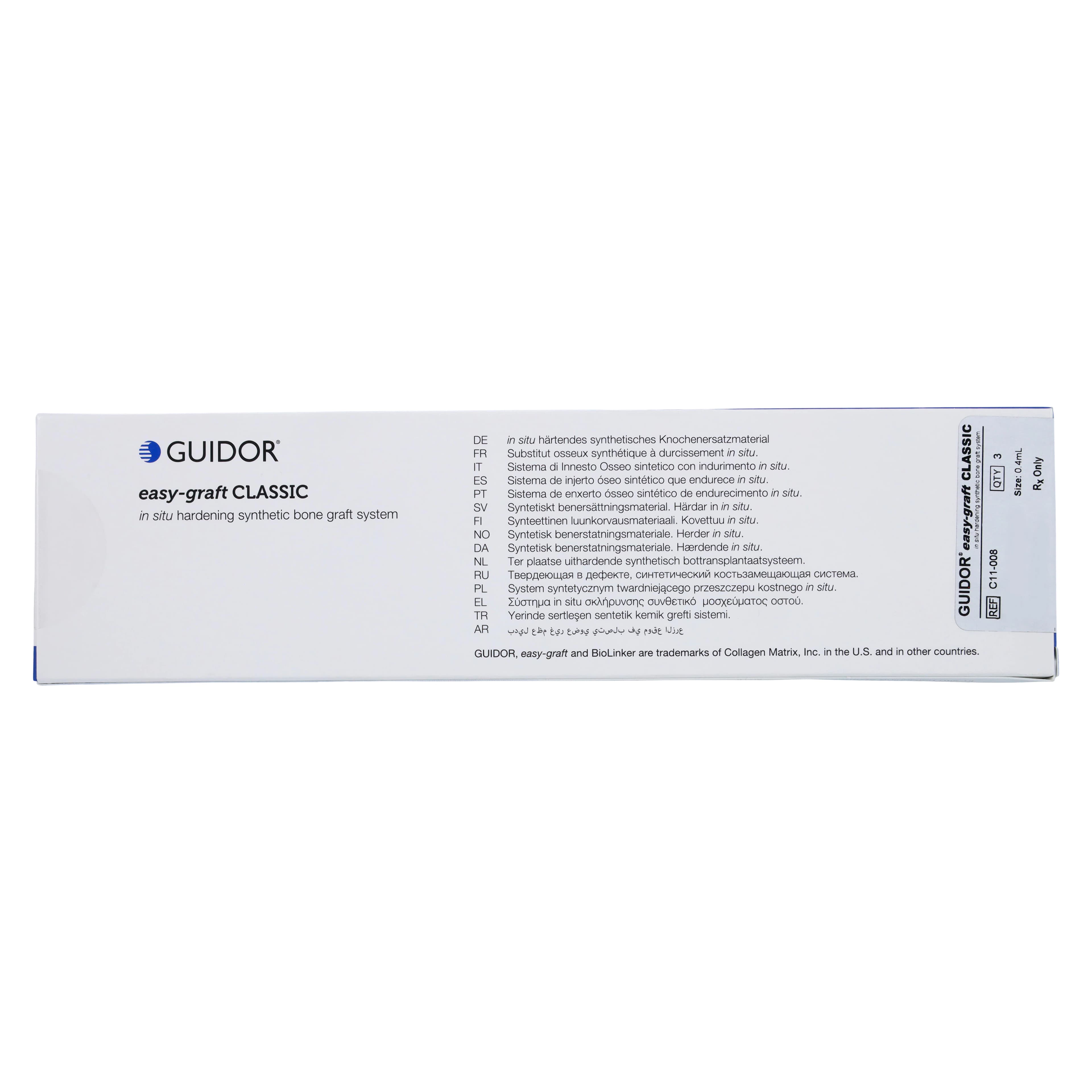 GUIDOR easy-graft CLASSIC Alloplastic Bone Grafting System, Large, 0.4 ml Syringe, 3/Pk, C11-008 thumbnail 4